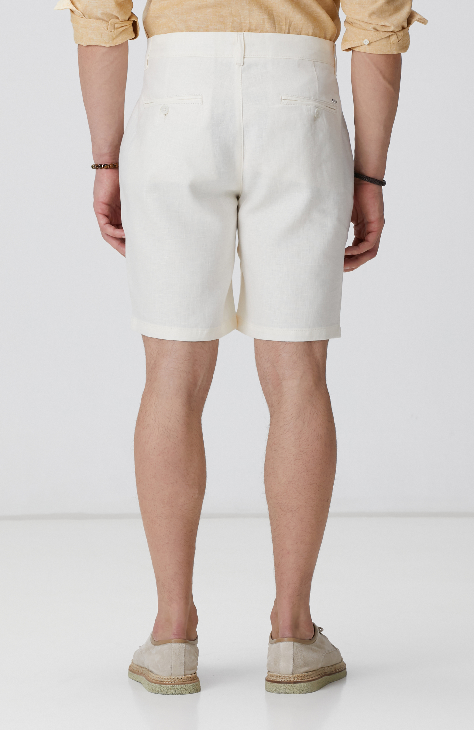 Ekru Keten Chino Şort