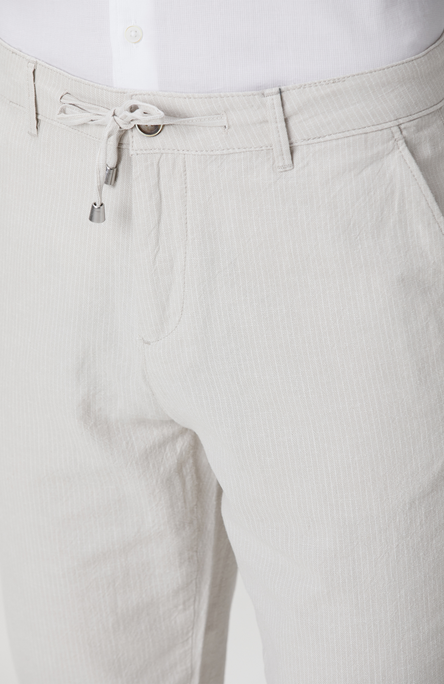 Bej Keten Karışımlı Pantolon