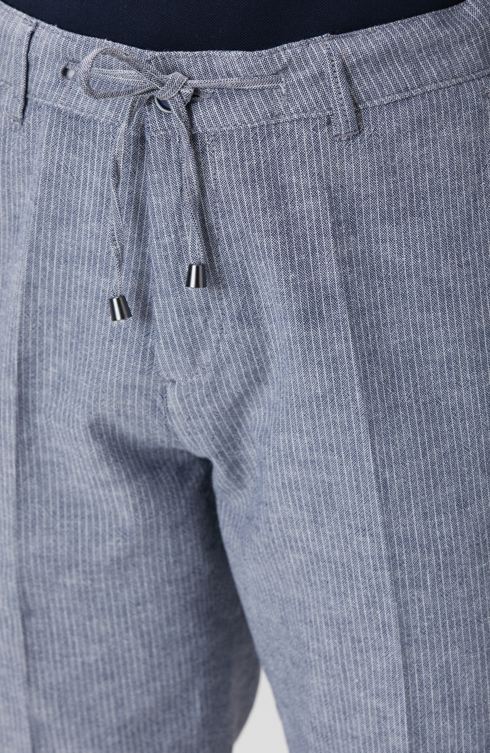 Lacivert Keten Karışımlı Pantolon