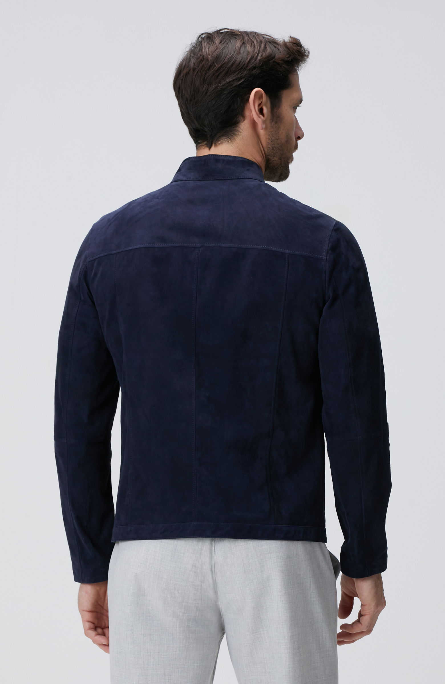 Lacivert Çift Taraflı Deri Mont