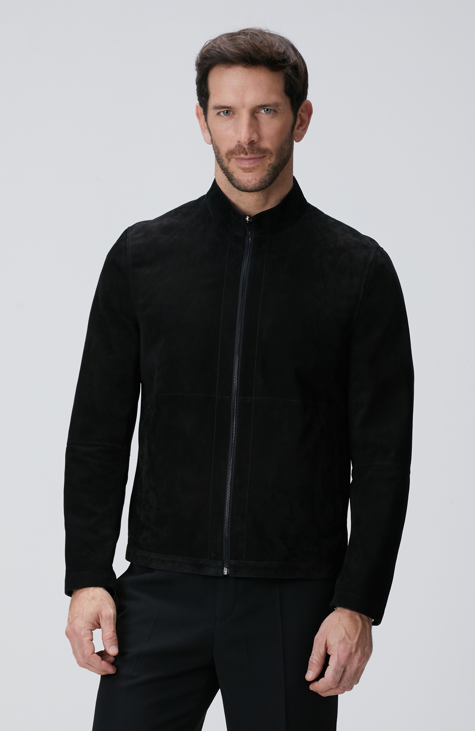 Siyah Çift Taraflı Deri Mont