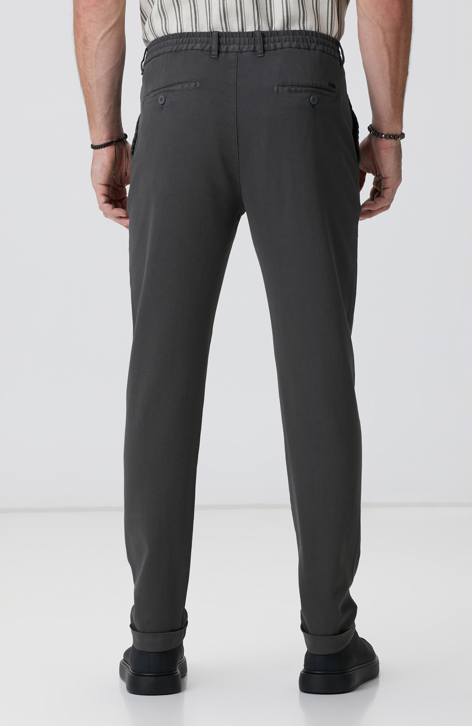Antrasit Diyagonal Desenli Jogger Pantolon