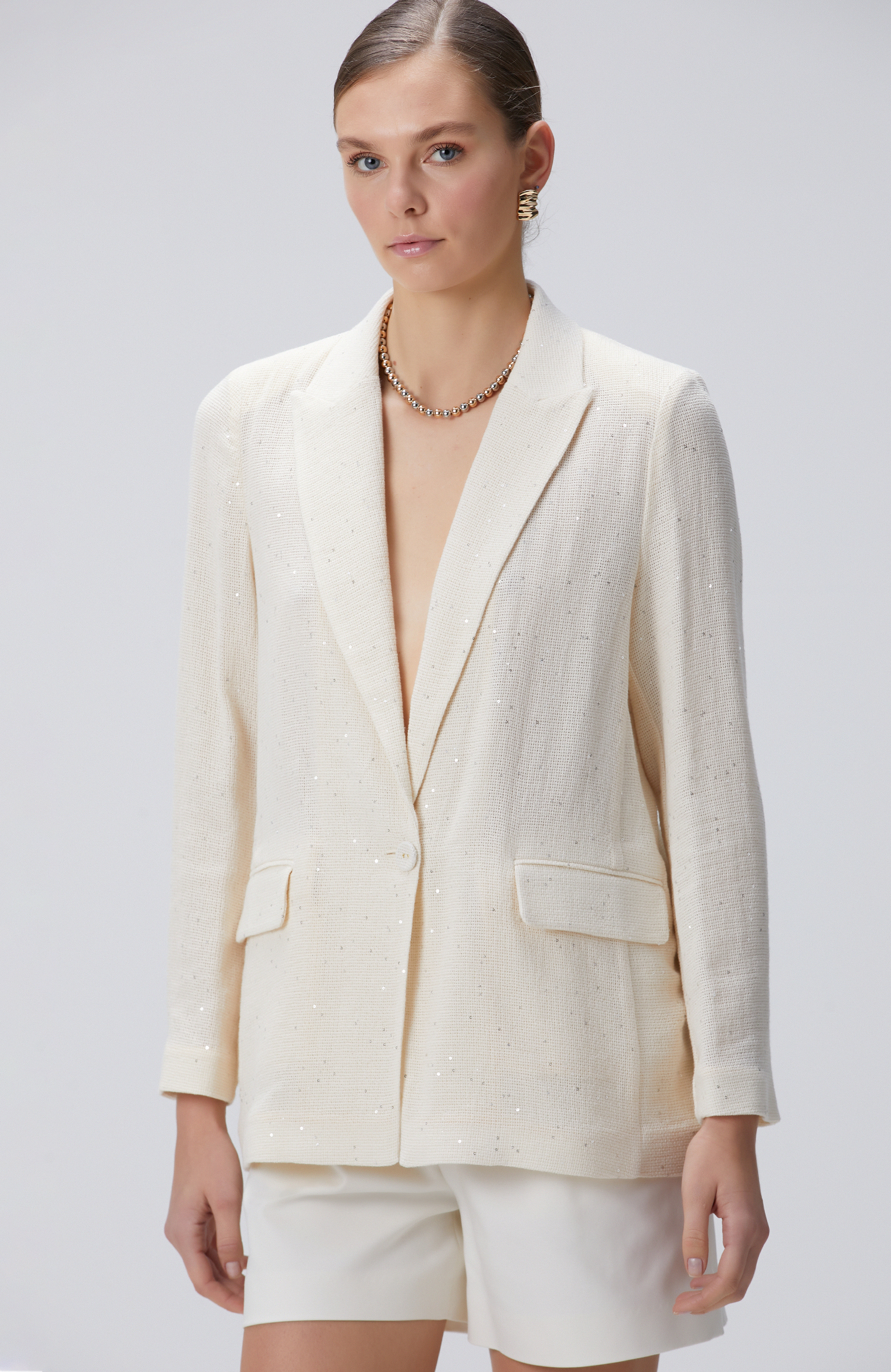 Limited Kırıkbeyaz Payetli Ceket