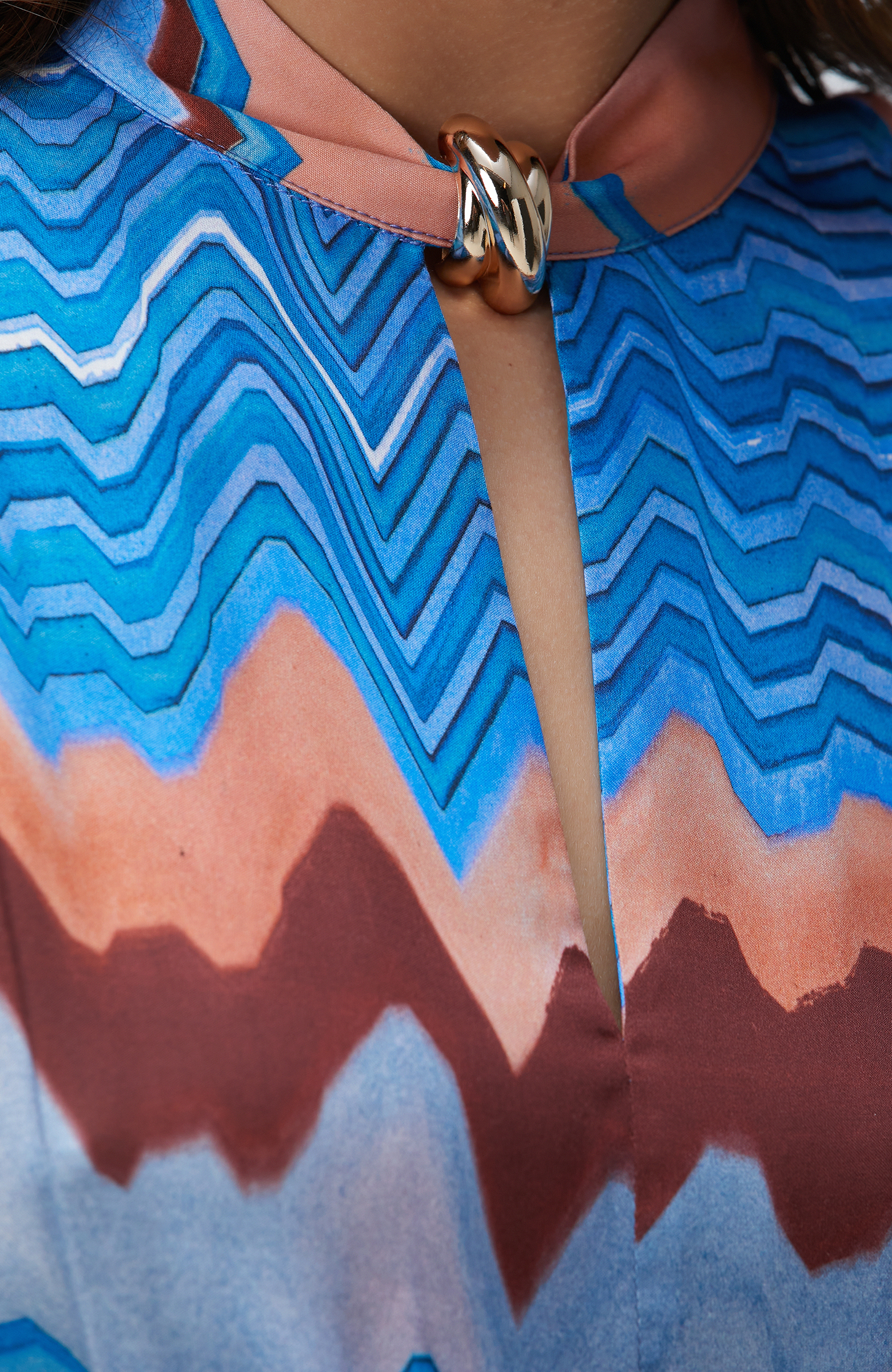 Renkli Desenli Maksi Elbise