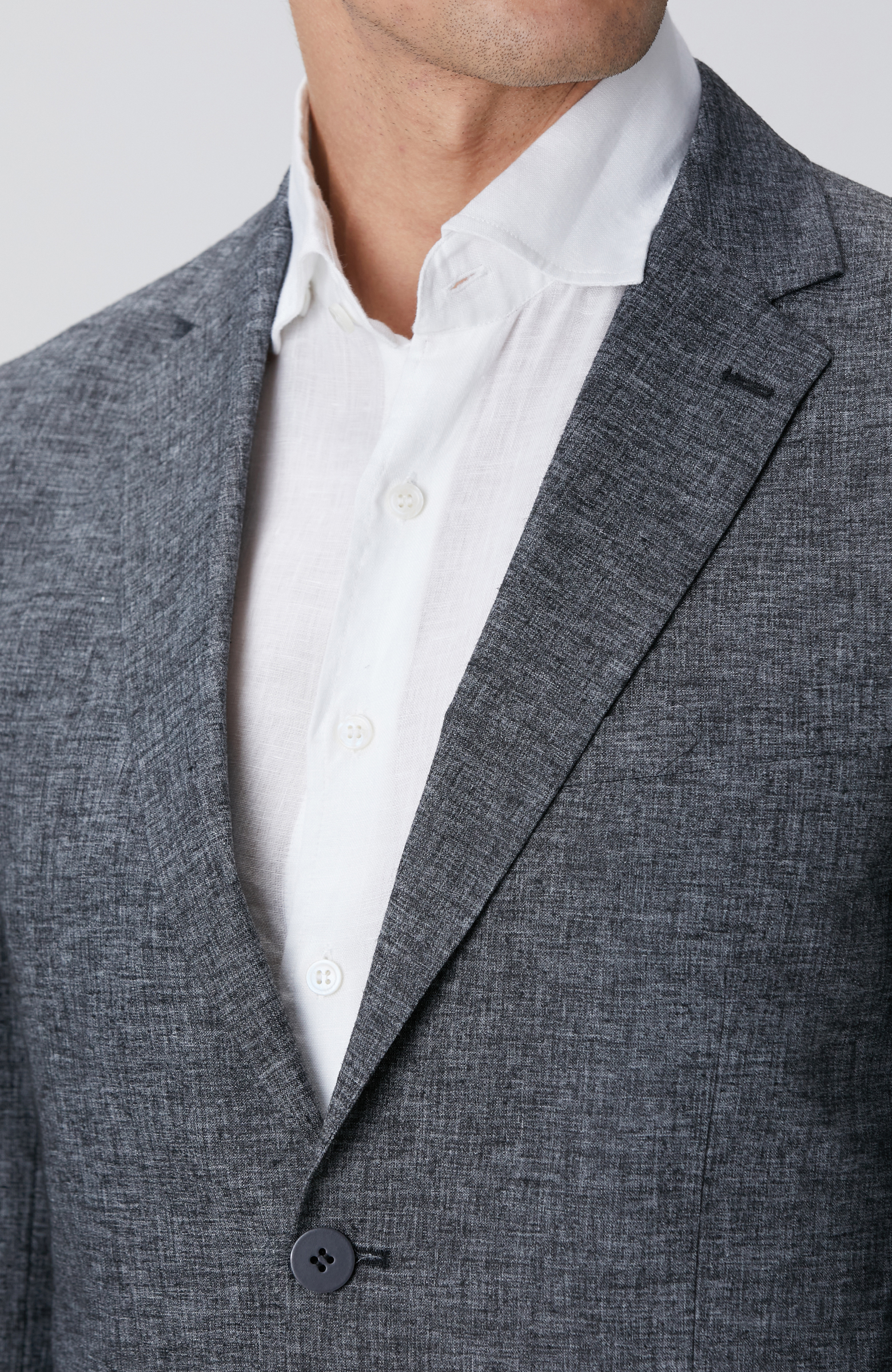 Antrasit Keten Karışımlı Takım Elbise