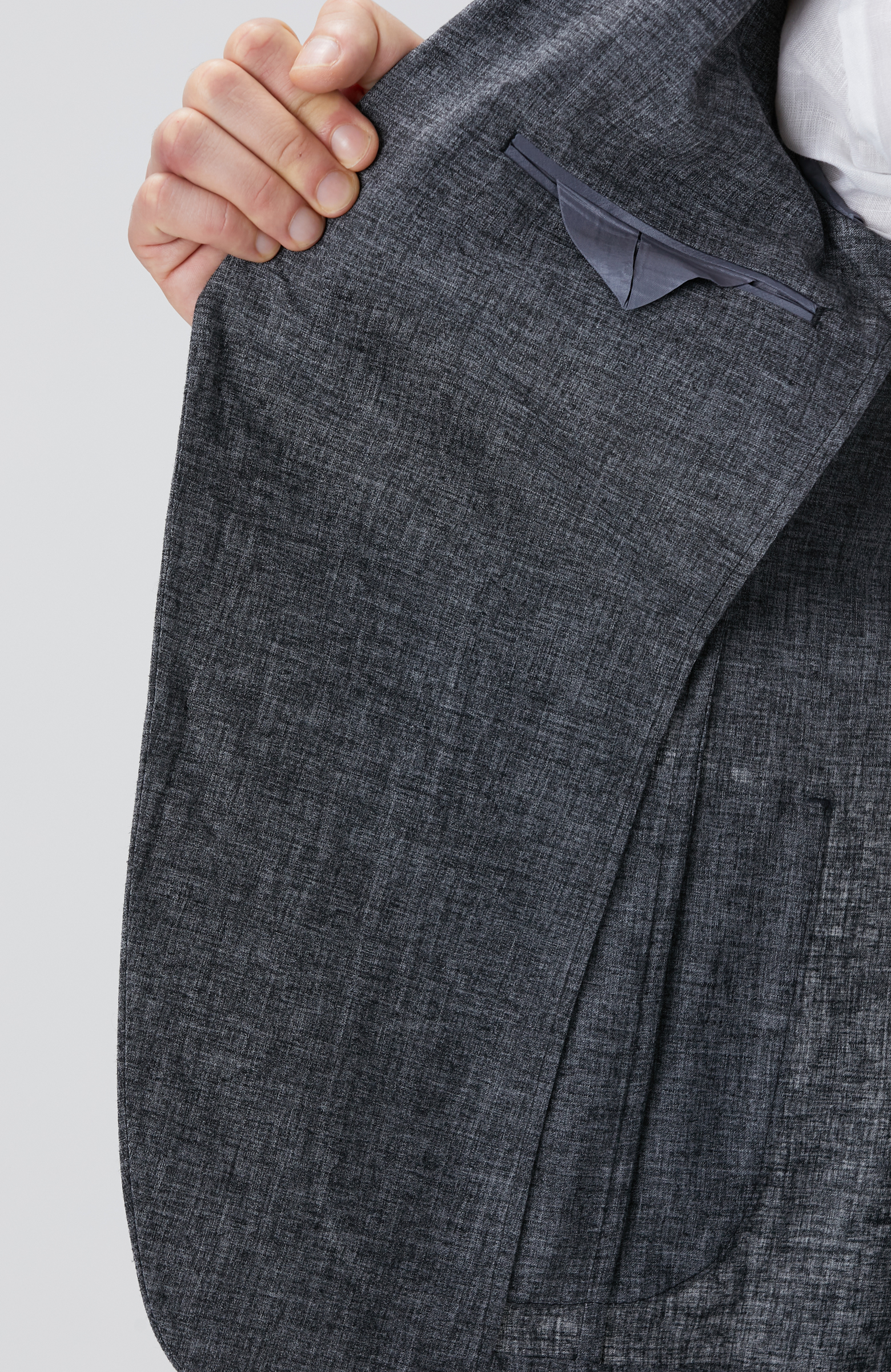 Antrasit Keten Karışımlı Takım Elbise