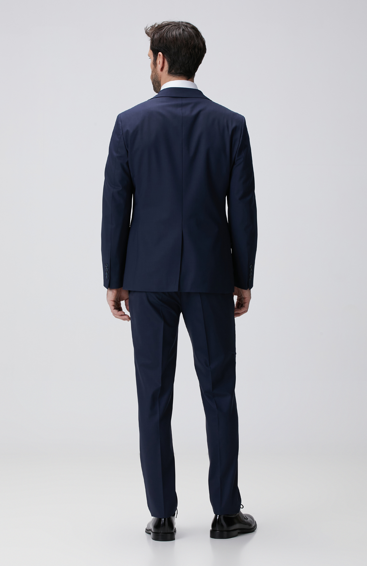 Lacivert Mikro Yün Karışımlı Takım Elbise