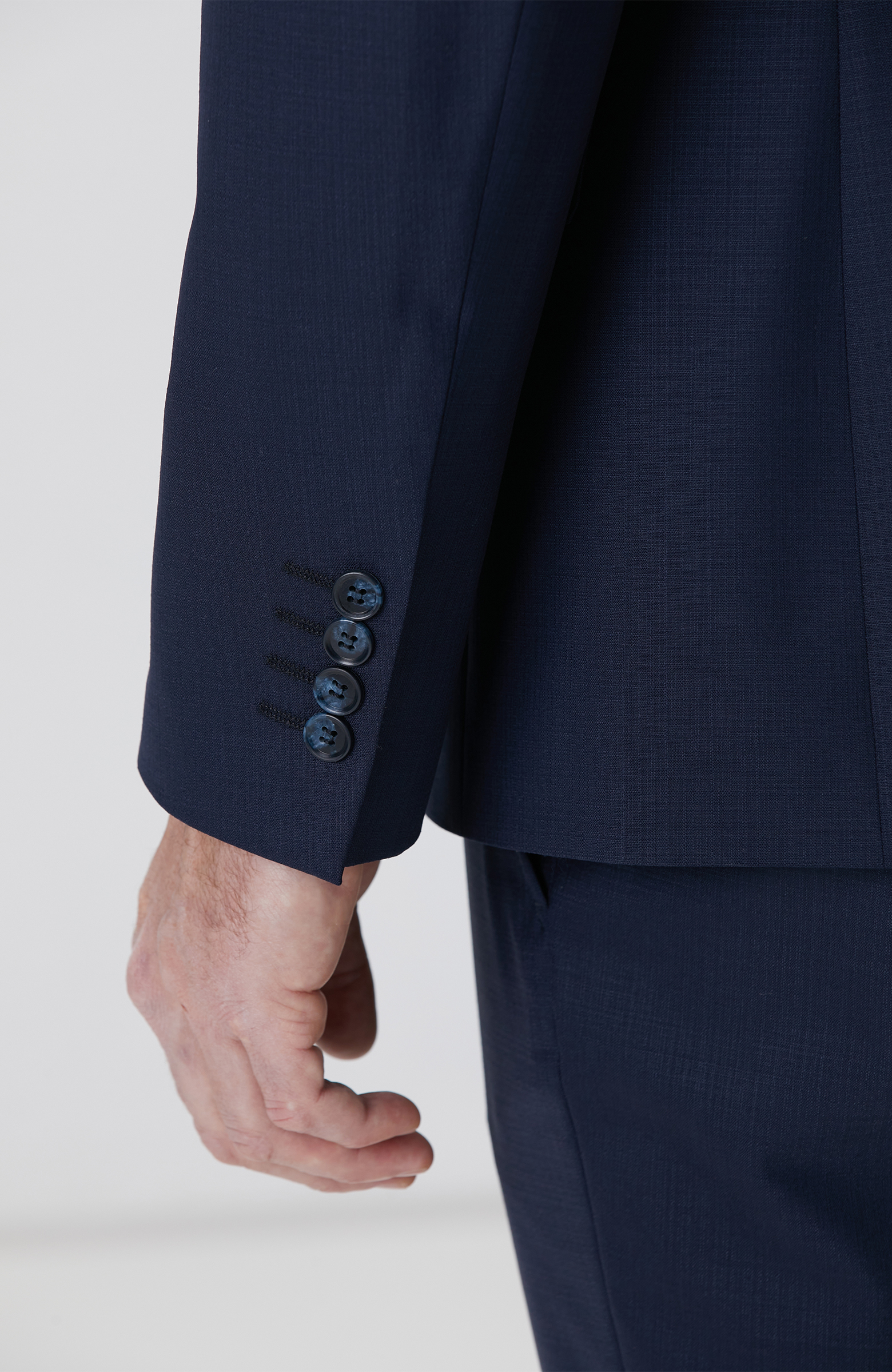 Lacivert Mikro Yün Karışımlı Takım Elbise