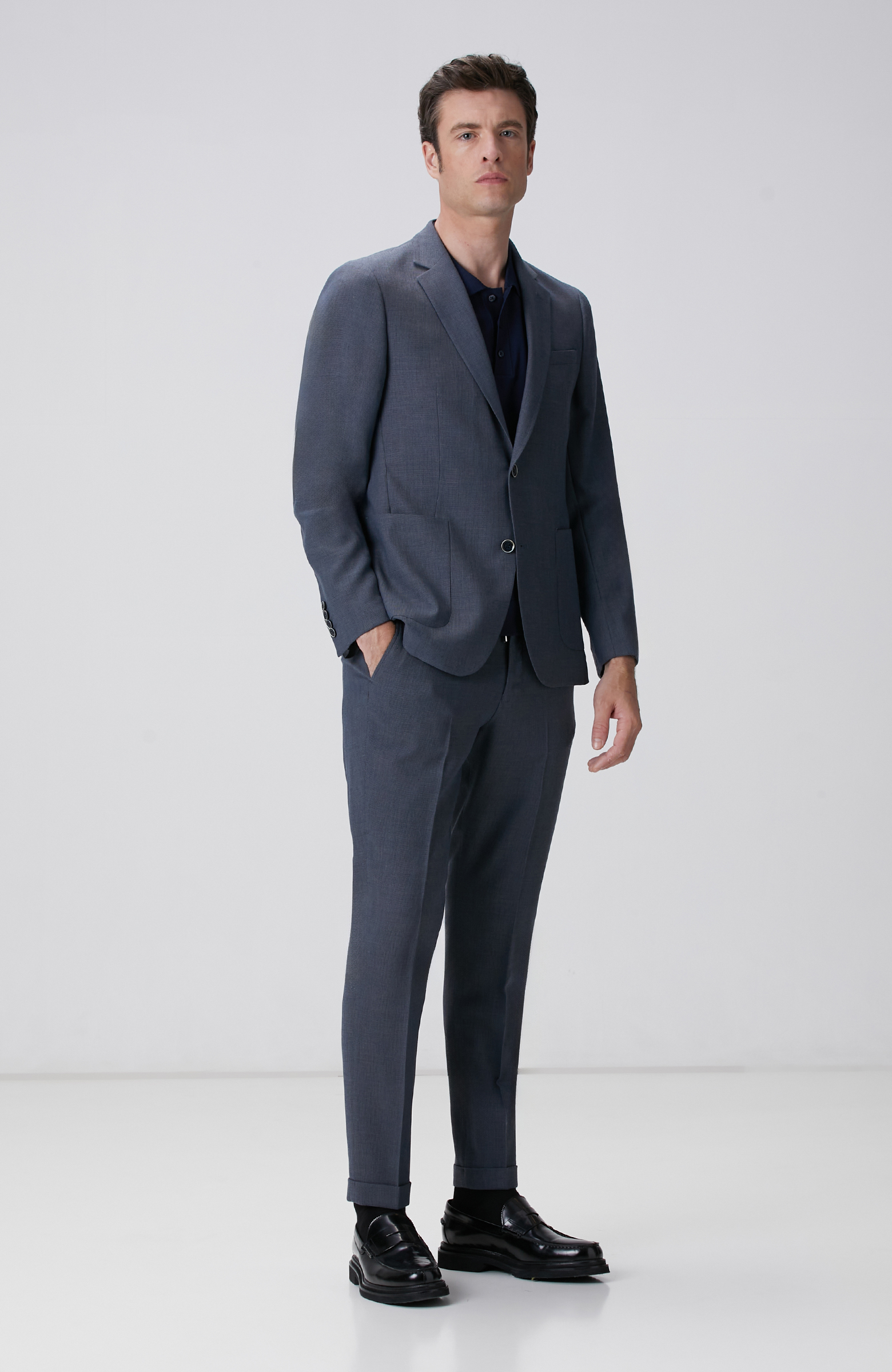 Mavi Yün Takım Elbise