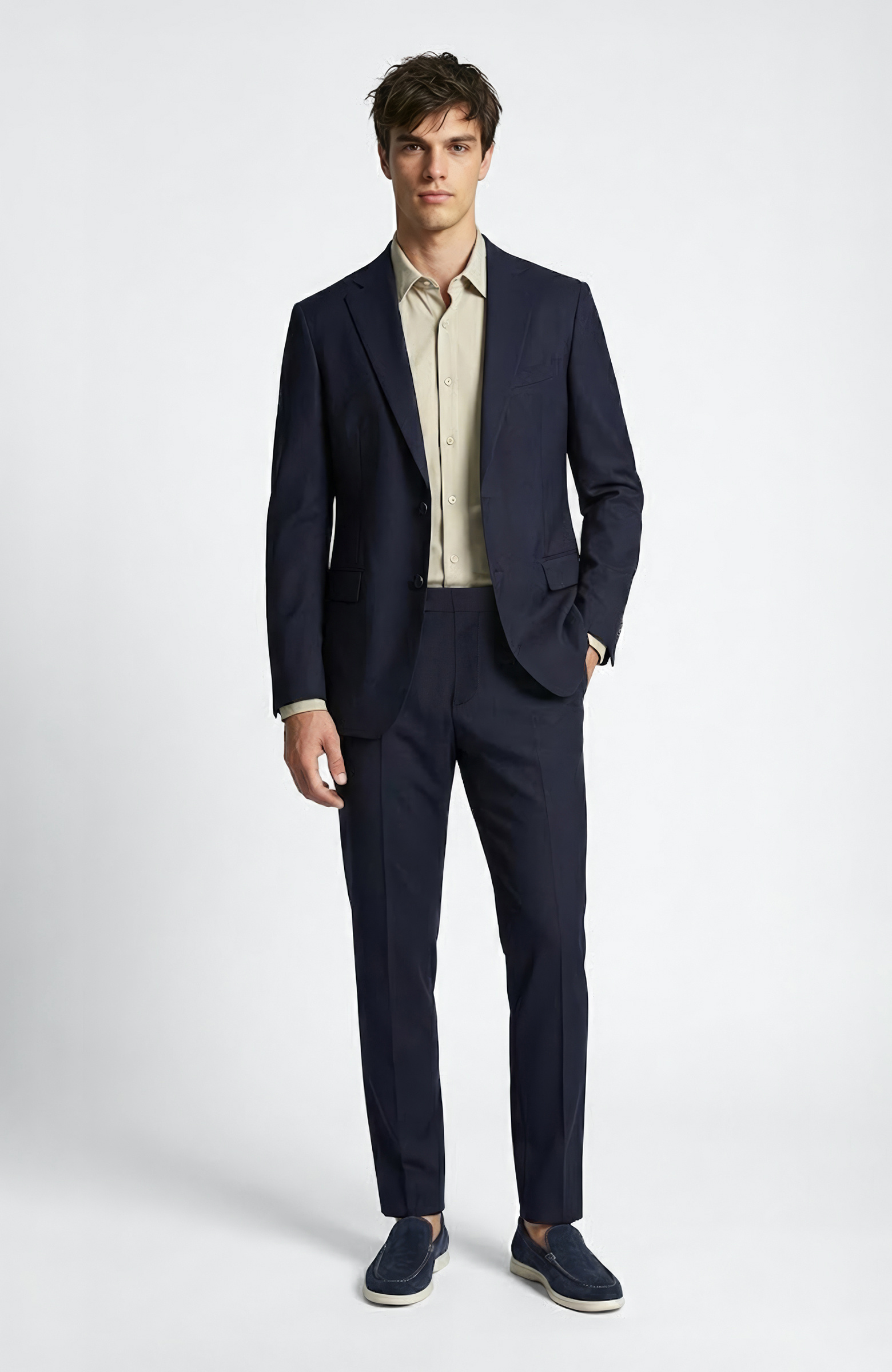 Navy Blue Wool Suit