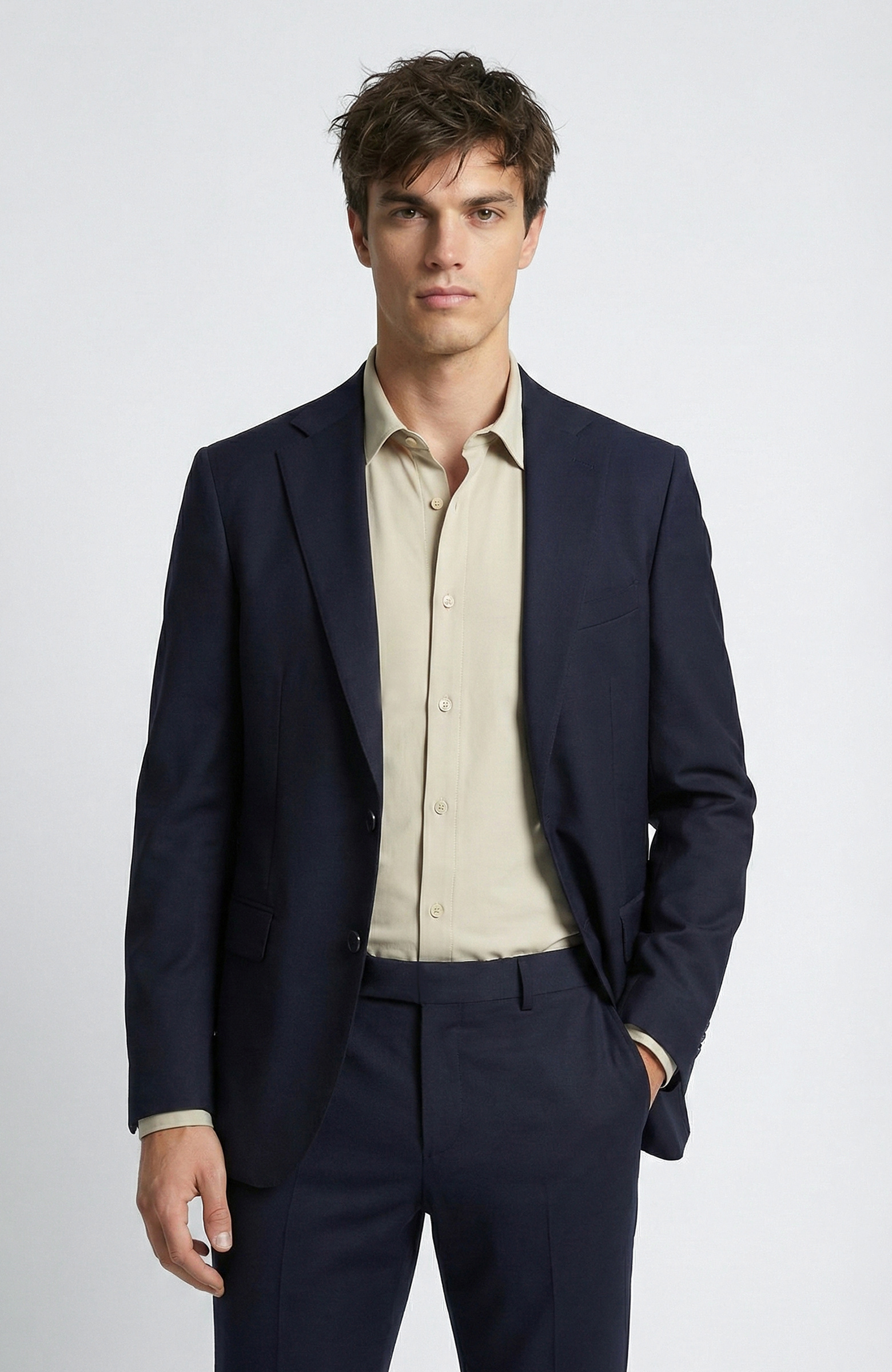 Navy Blue Wool Suit