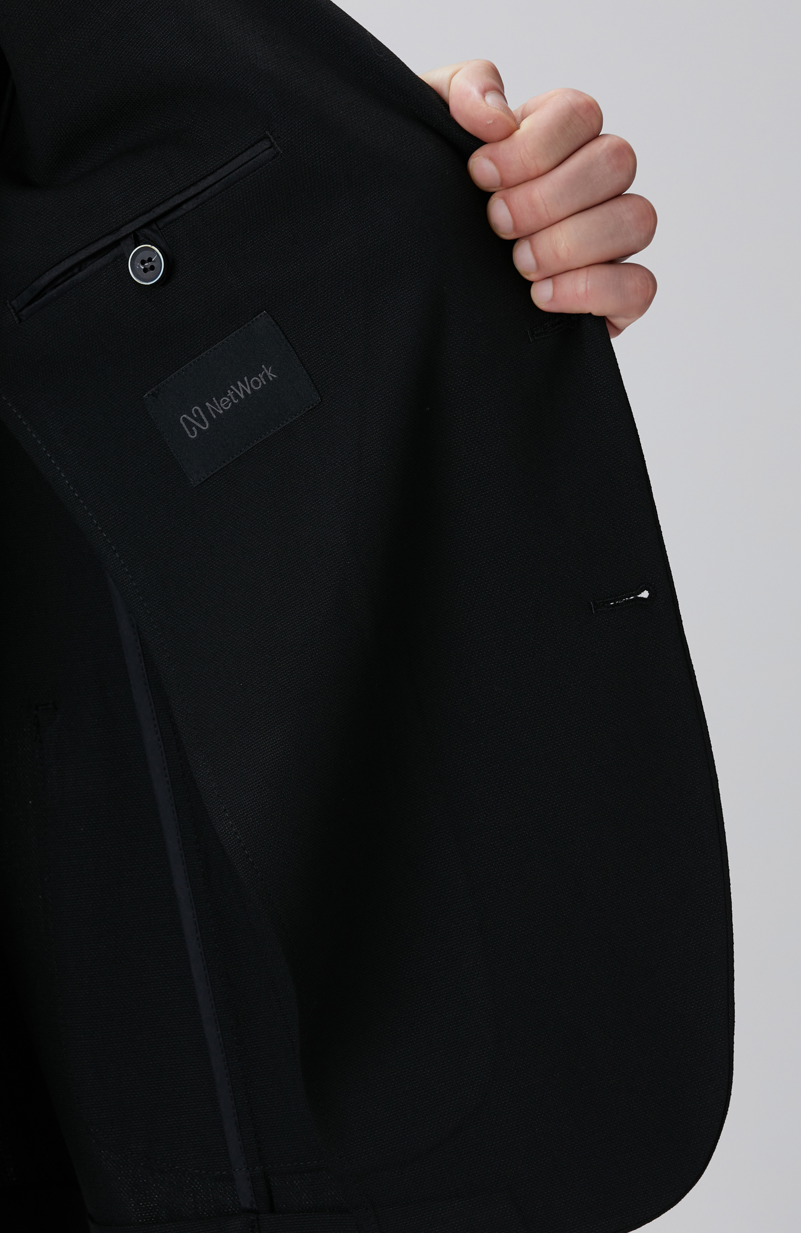 Siyah Mikro Desenli Dokuma Takım Elbise