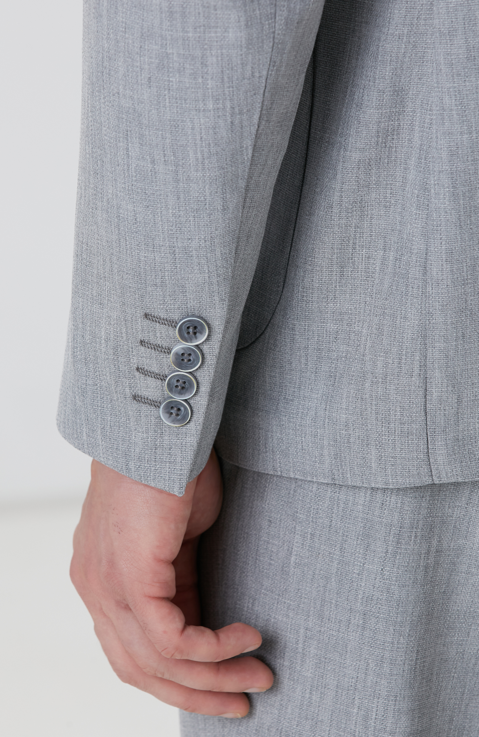 Gri Mikro Desenli Dokuma Takım Elbise