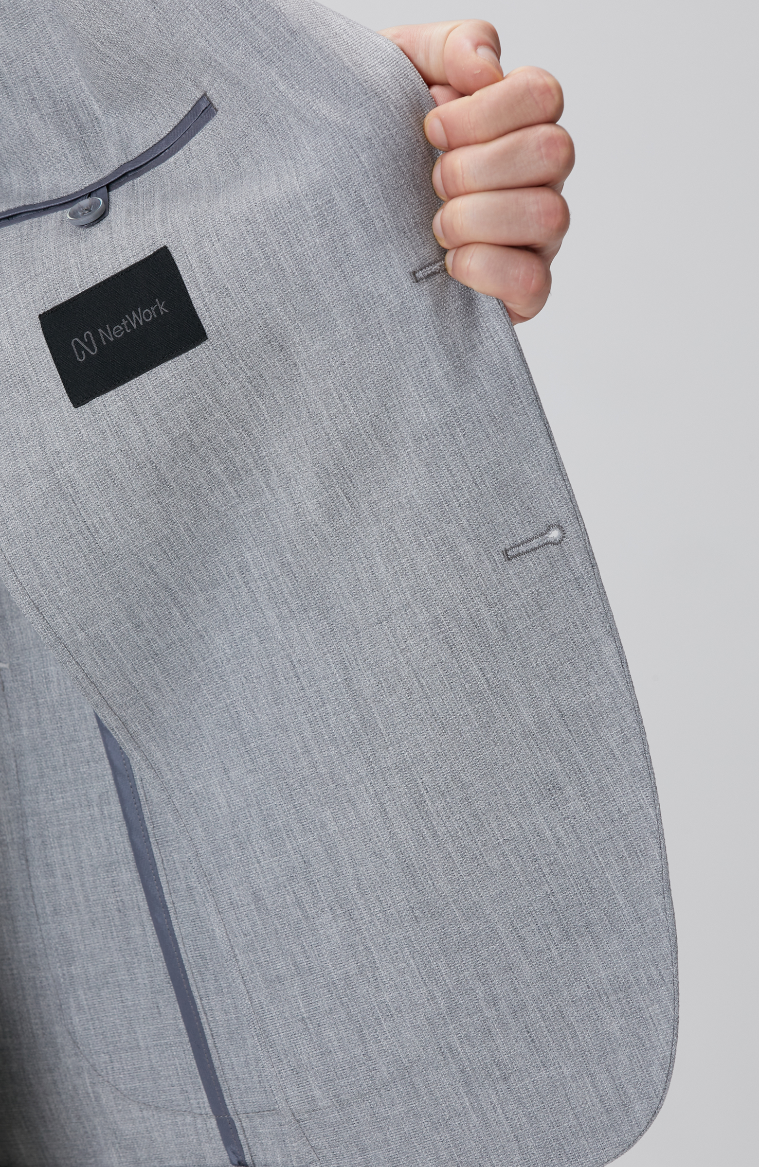 Gri Mikro Desenli Dokuma Takım Elbise