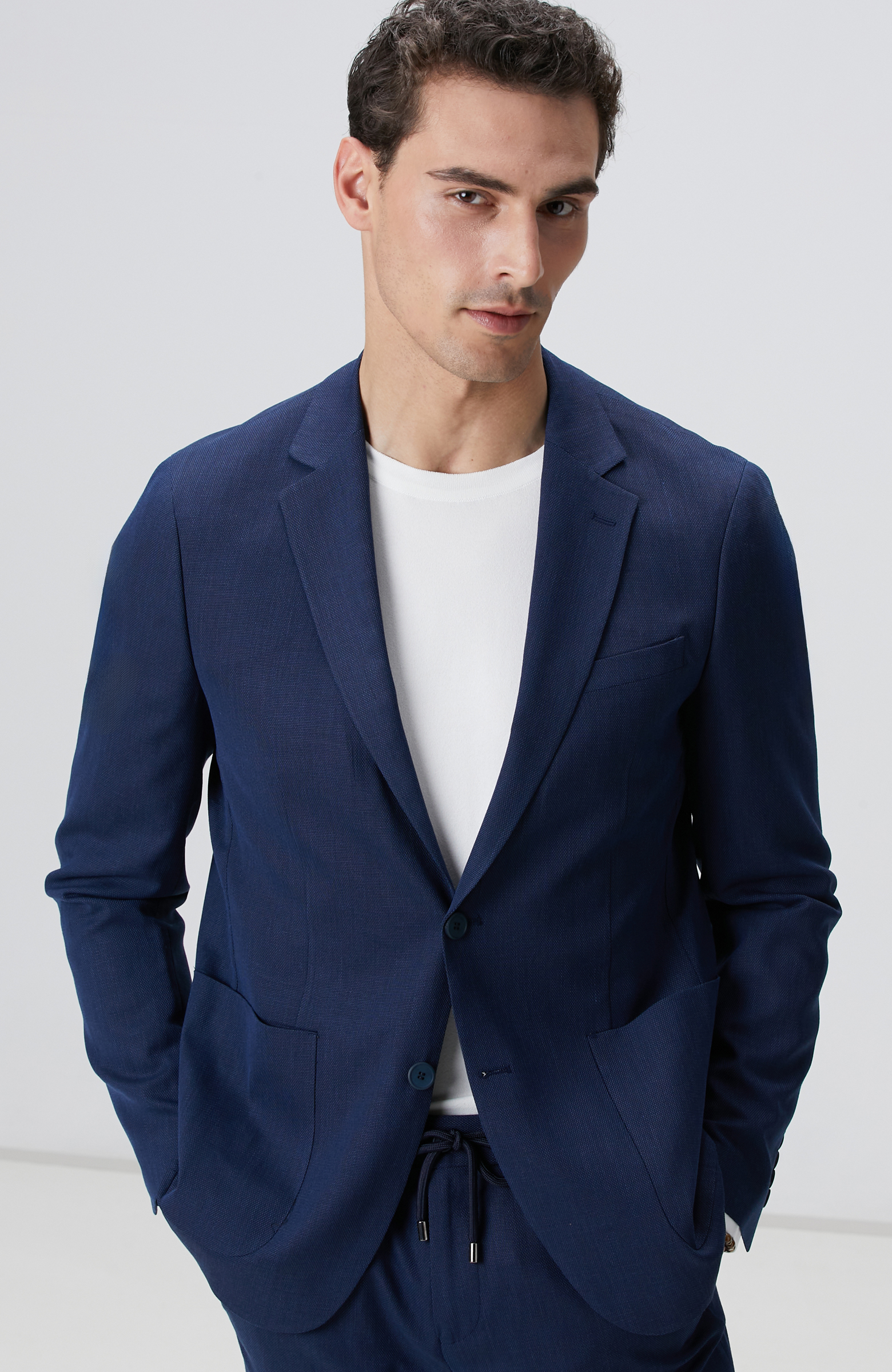 Lacivert Mikro Desenli Dokuma Takım Elbise