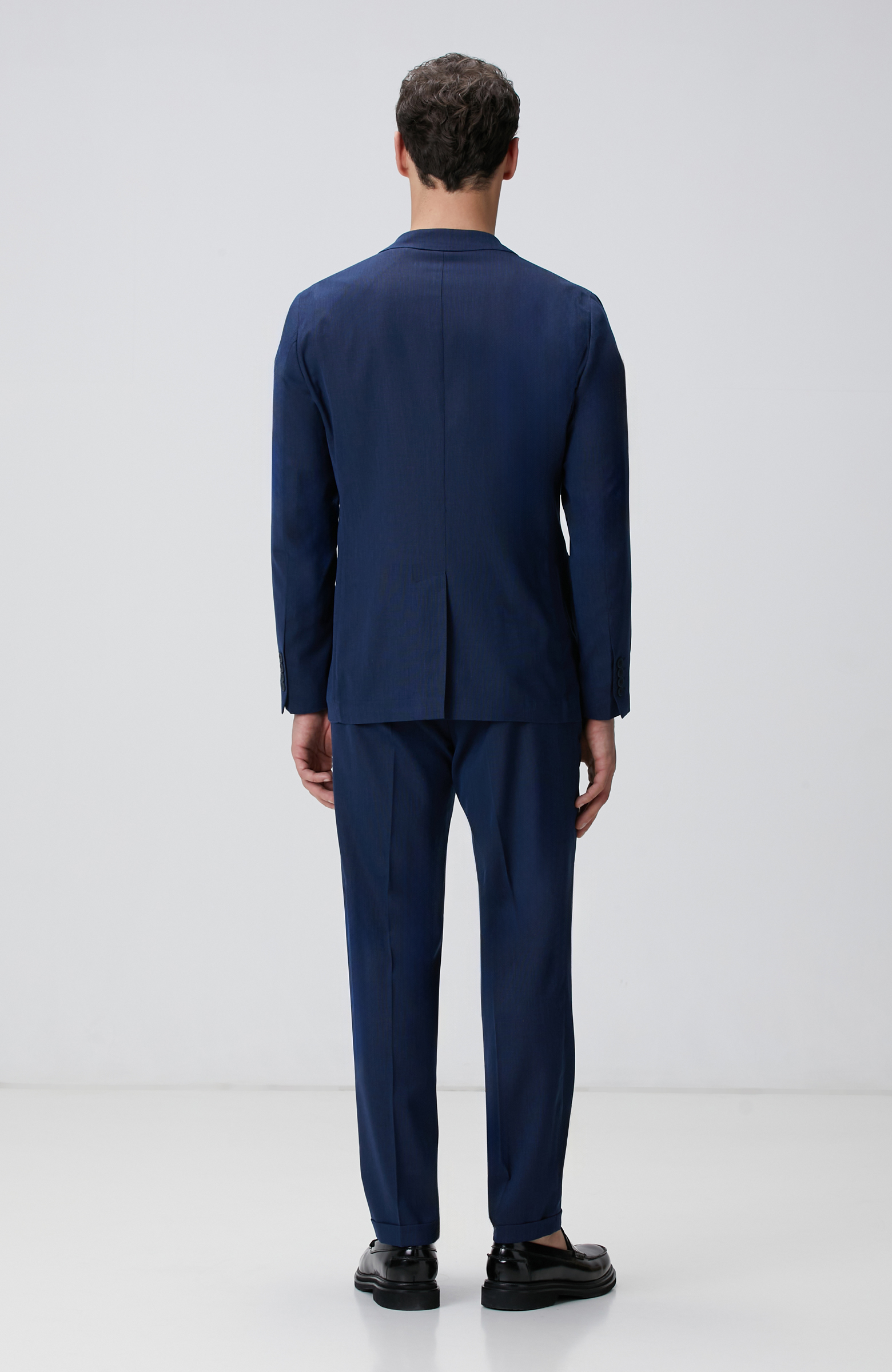 Lacivert Mikro Desenli Dokuma Takım Elbise