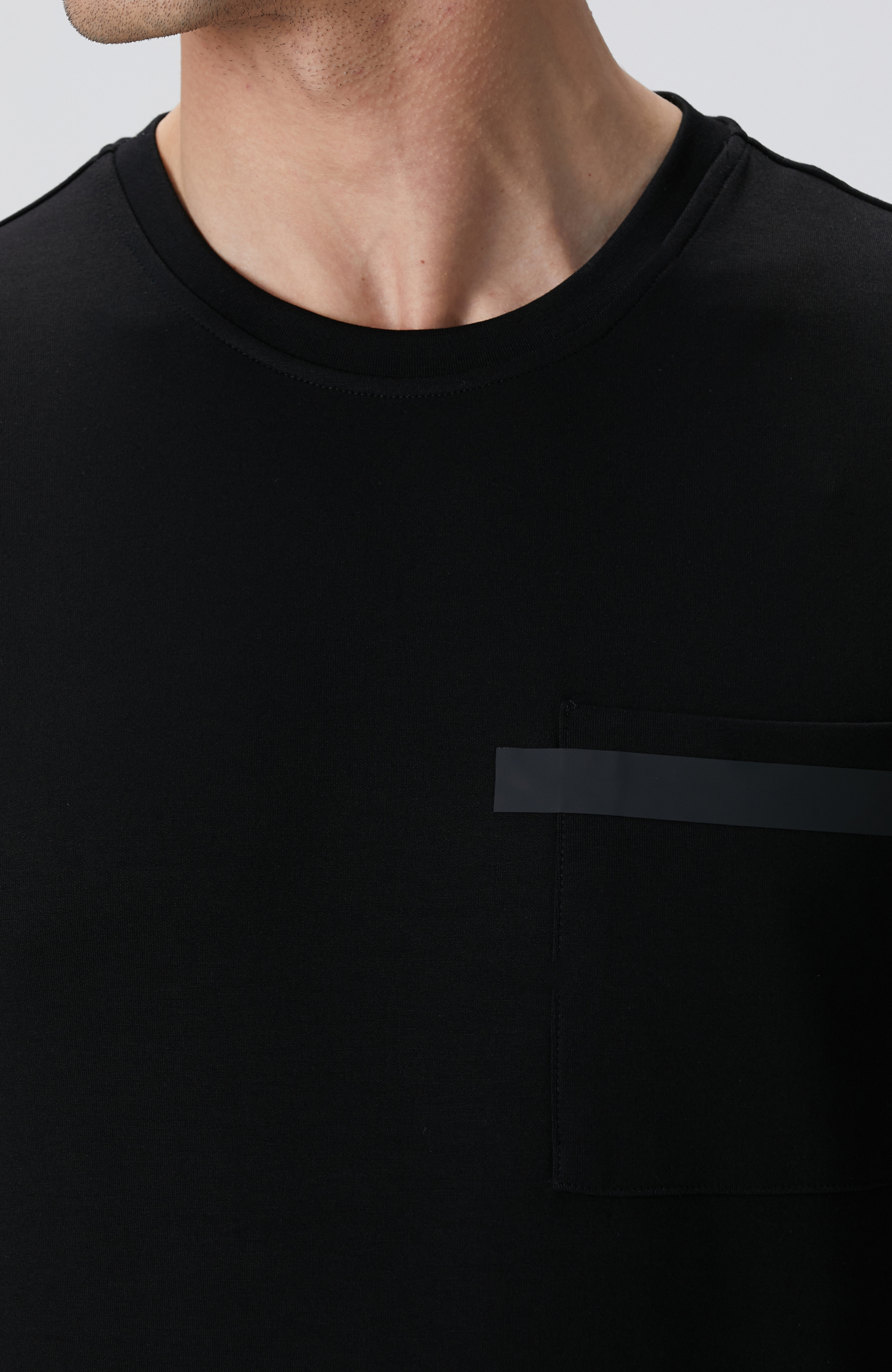 Siyah Baskılı Örme T-shirt