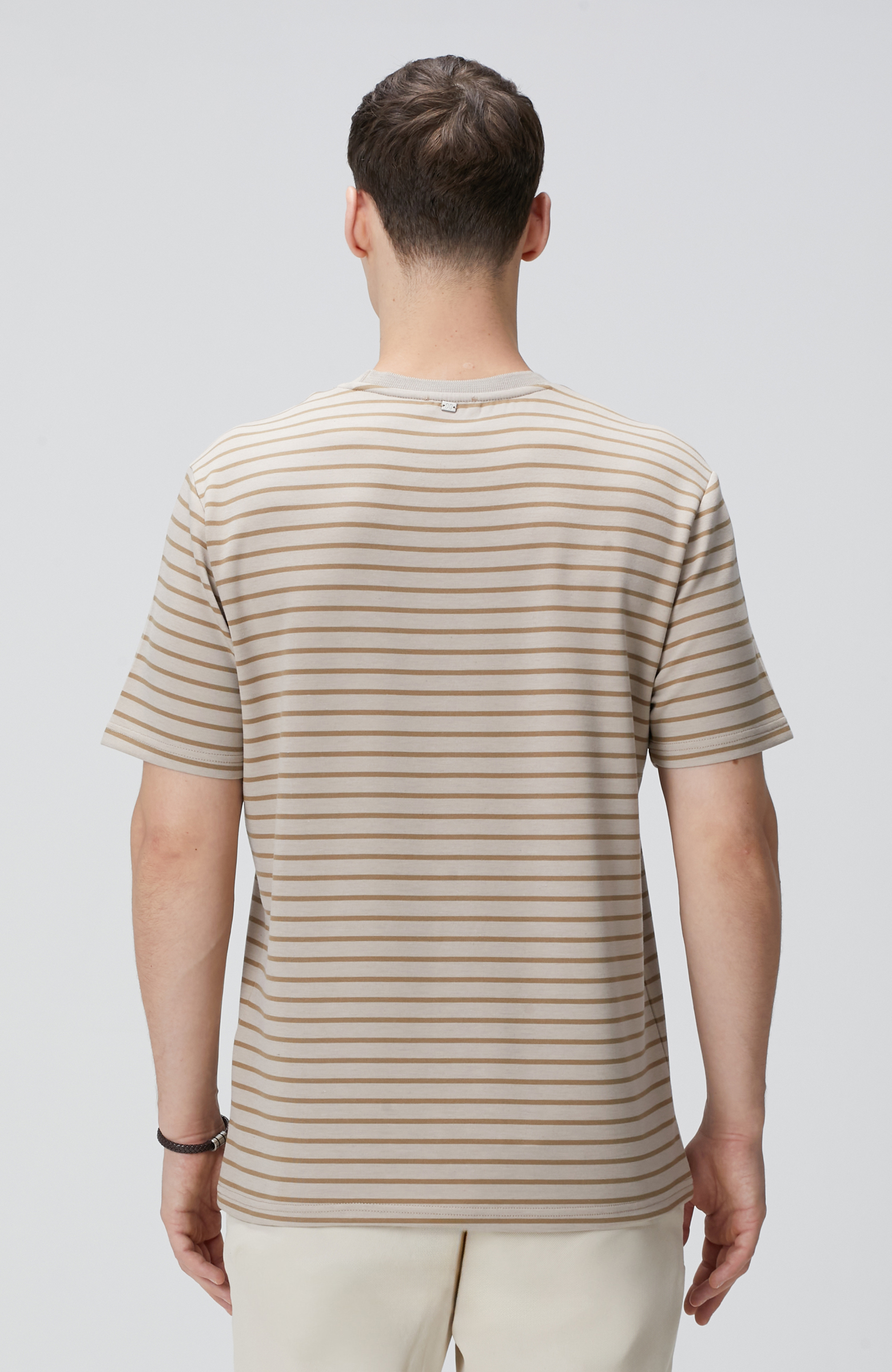 Bej Çizgili T-shirt