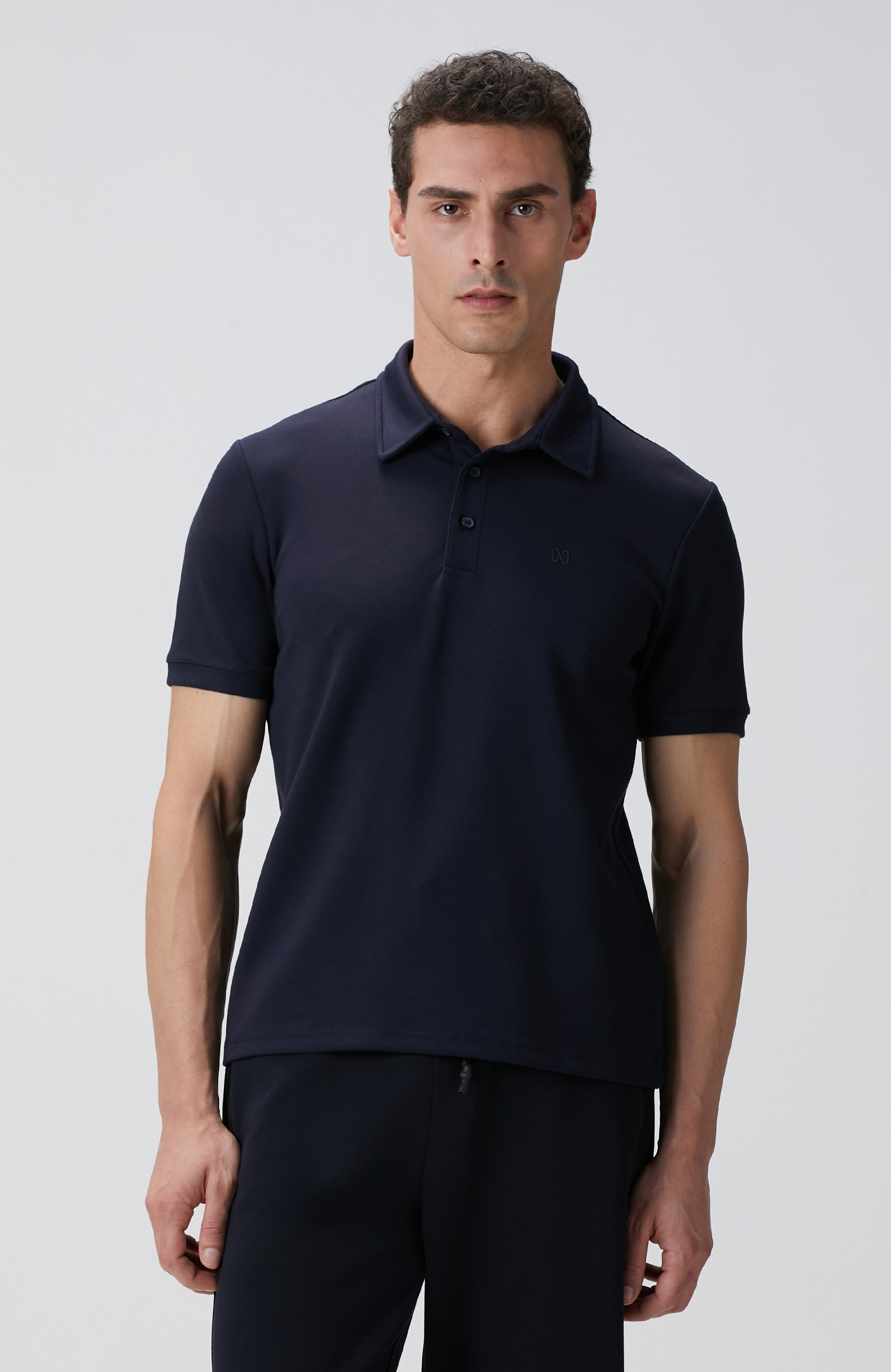 Lacivert Basic Modal T-shirt