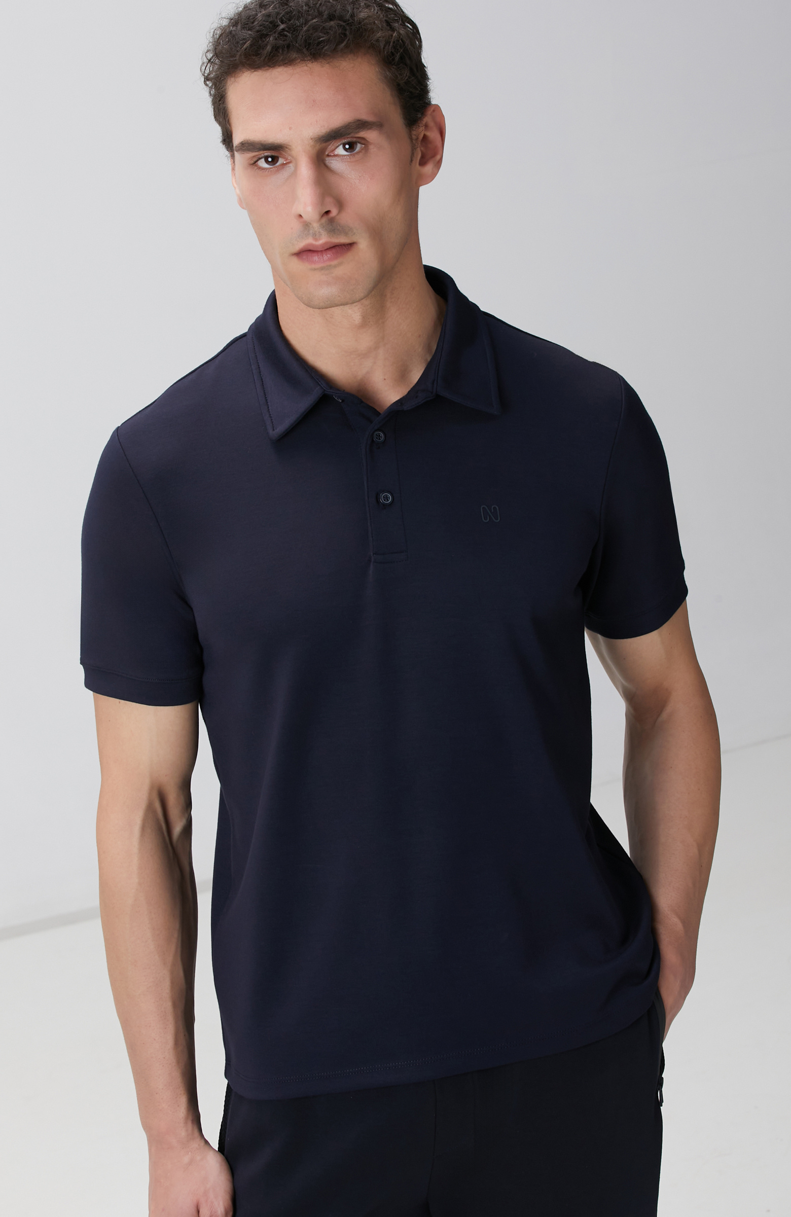 Lacivert Basic Modal T-shirt