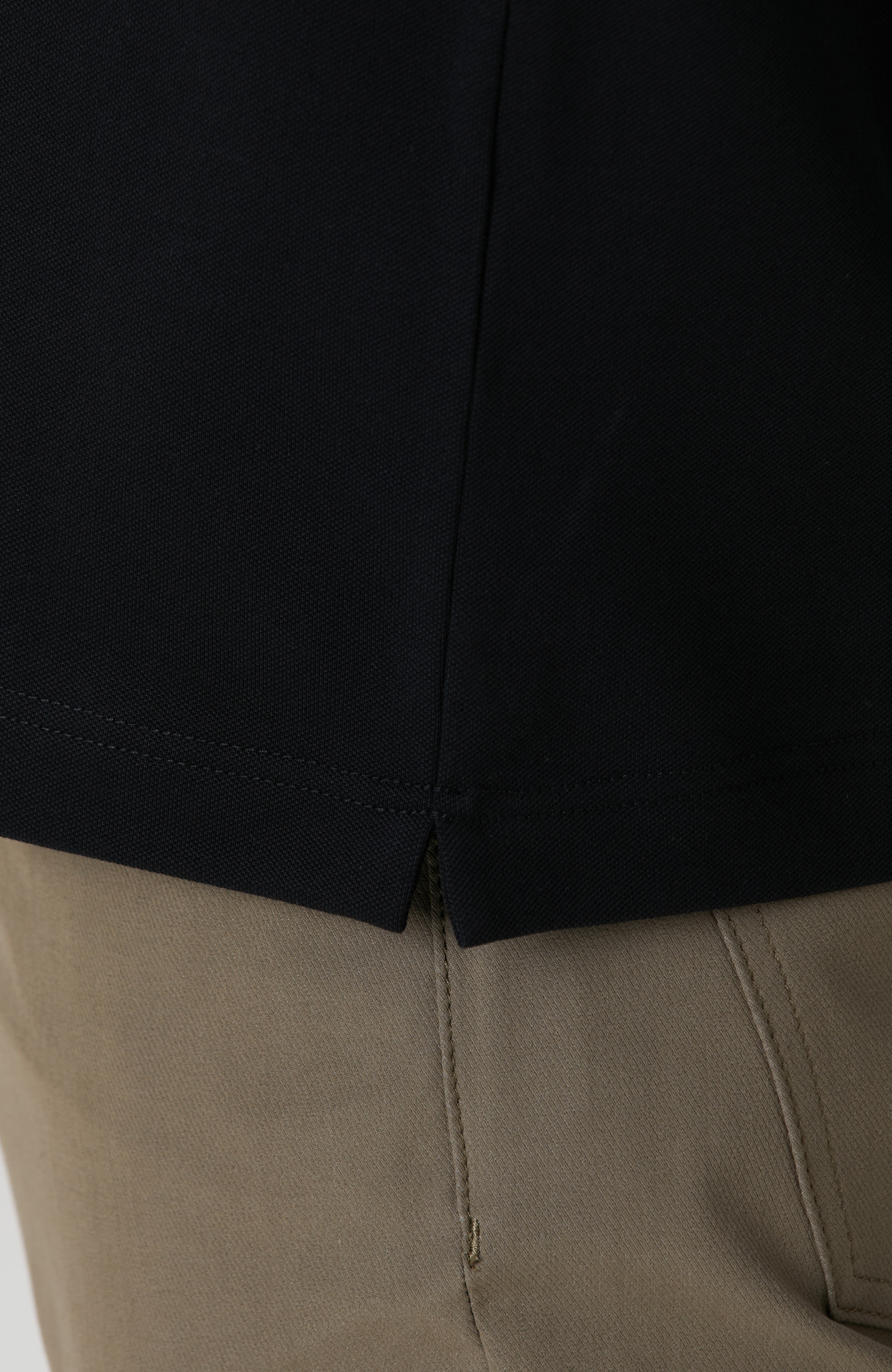 Siyah Polo Yaka Örme T-shirt