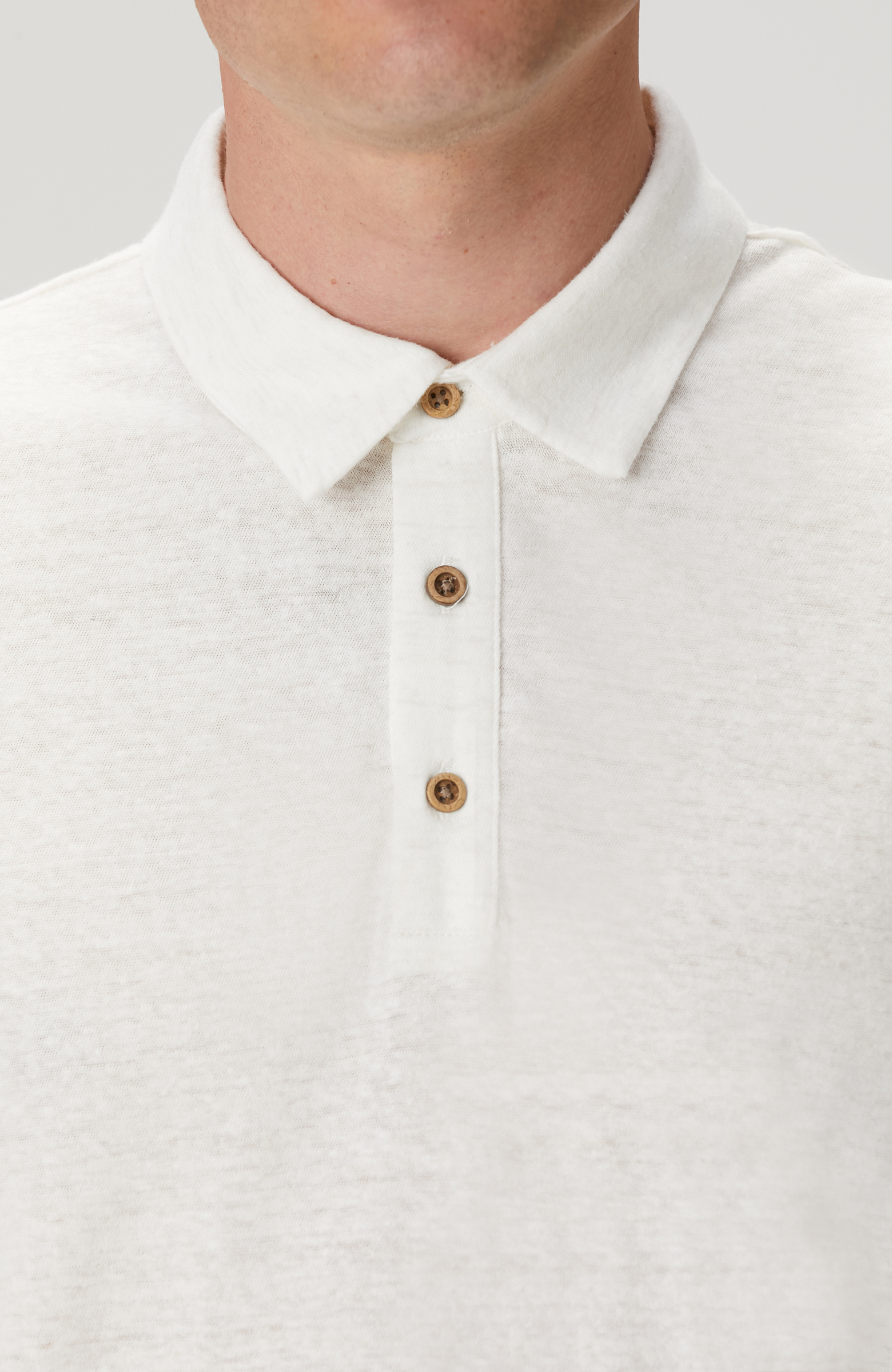 Kırık Beyaz Keten Karışımlı T-shirt