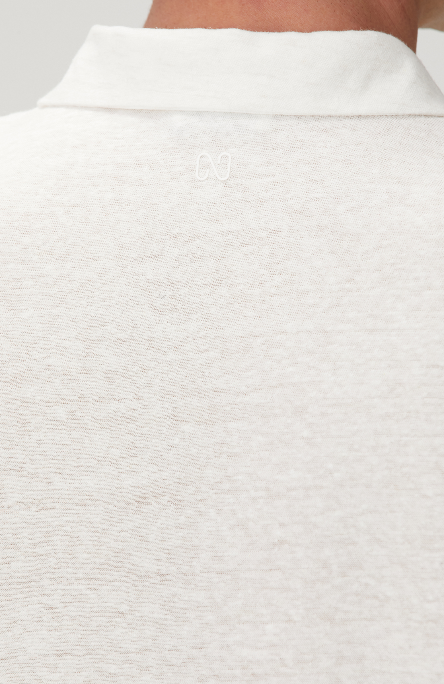 Kırık Beyaz Keten Karışımlı T-shirt