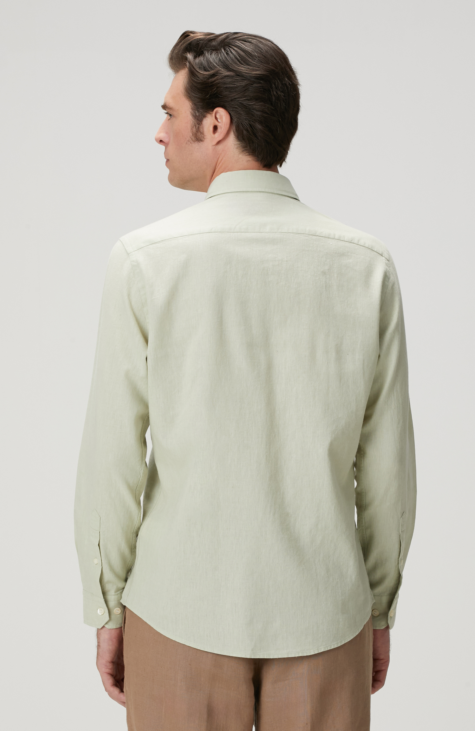 Mint Nane Keten Karışımlı Gömlek