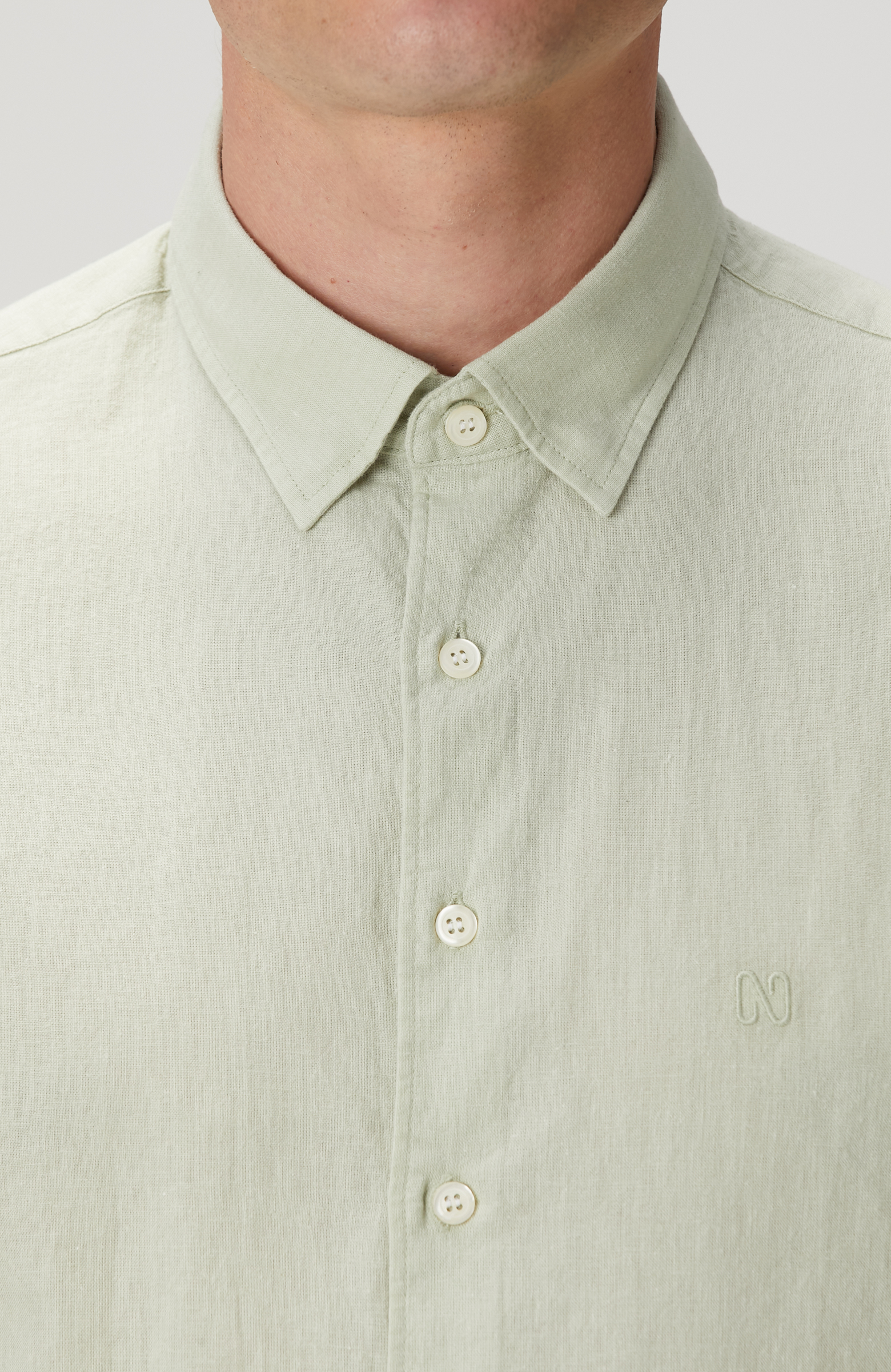 Mint Nane Keten Karışımlı Gömlek