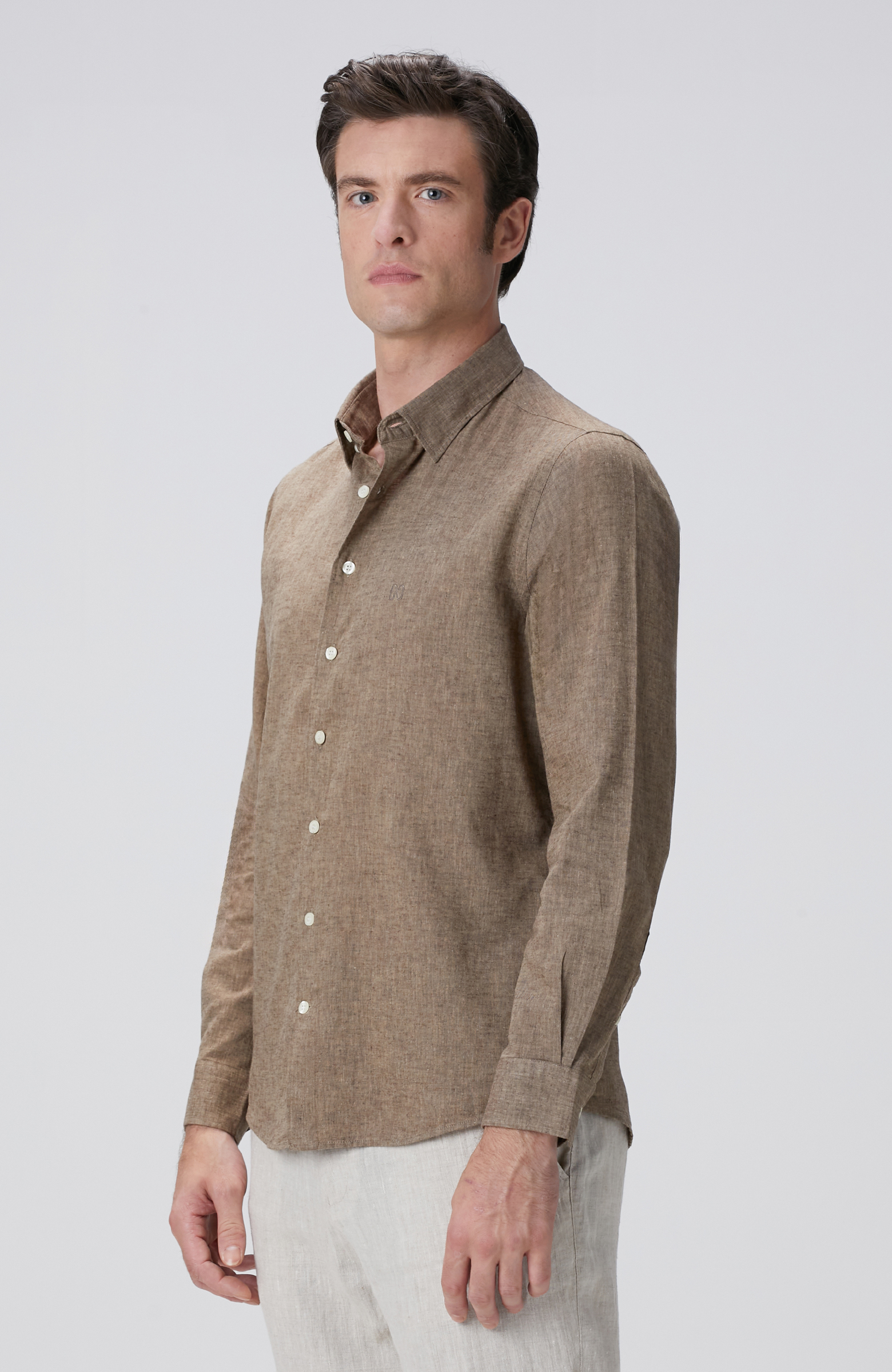 Vizon Keten Karışımlı Gömlek