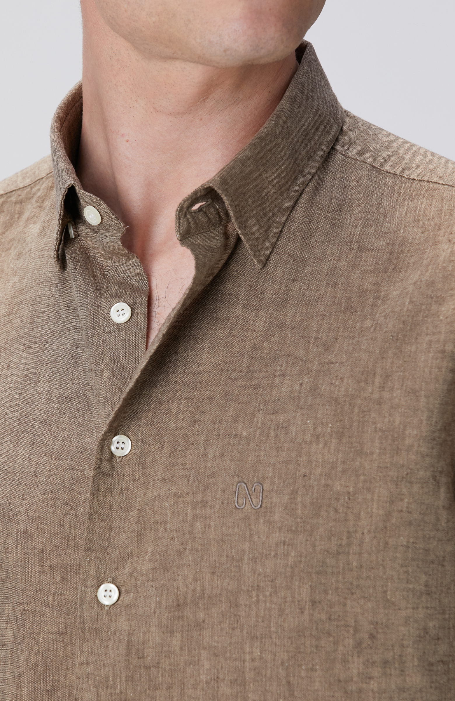 Vizon Keten Karışımlı Gömlek