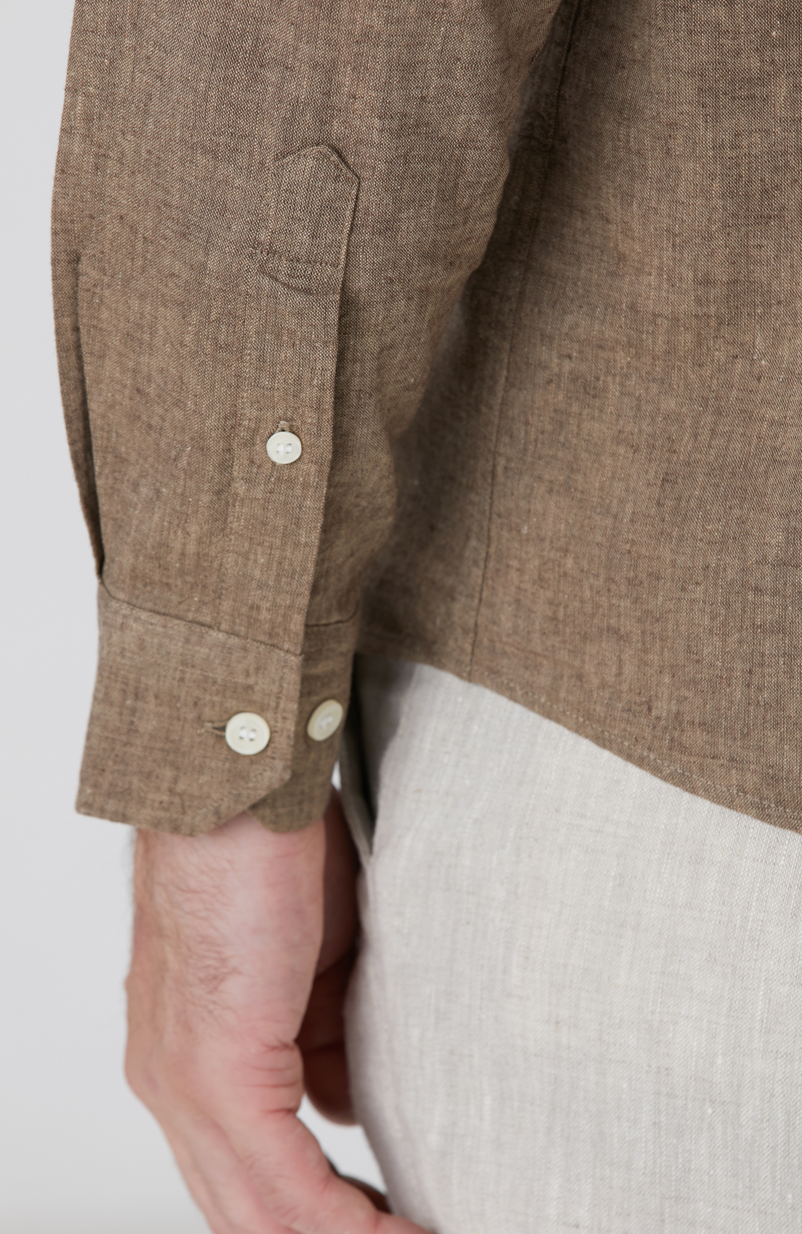 Vizon Keten Karışımlı Gömlek