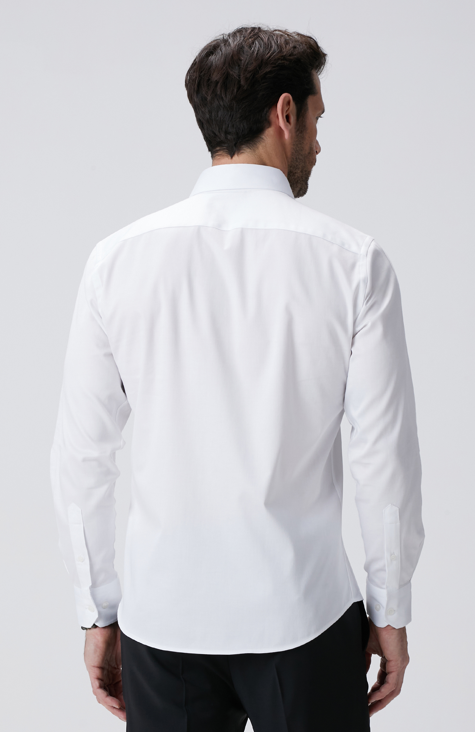 Beyaz Pamuk-Saten Gömlek