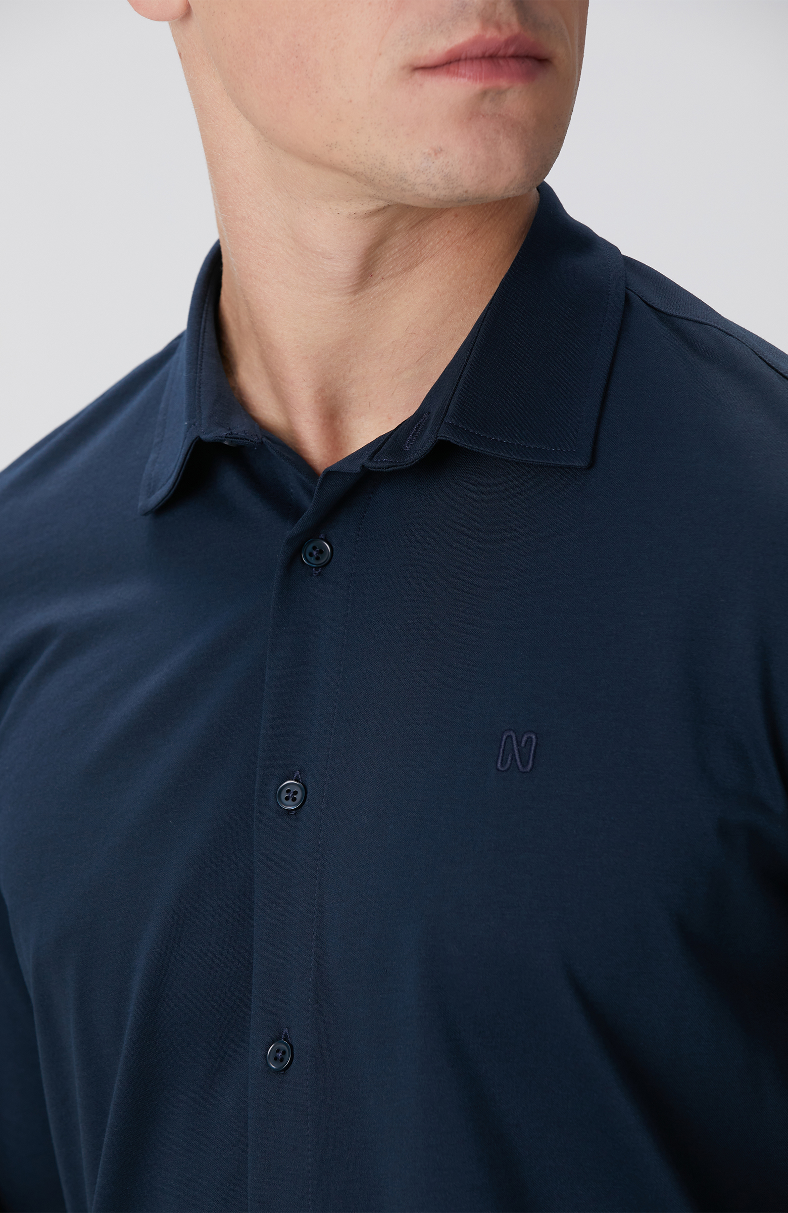 Lacivert Örme Gömlek