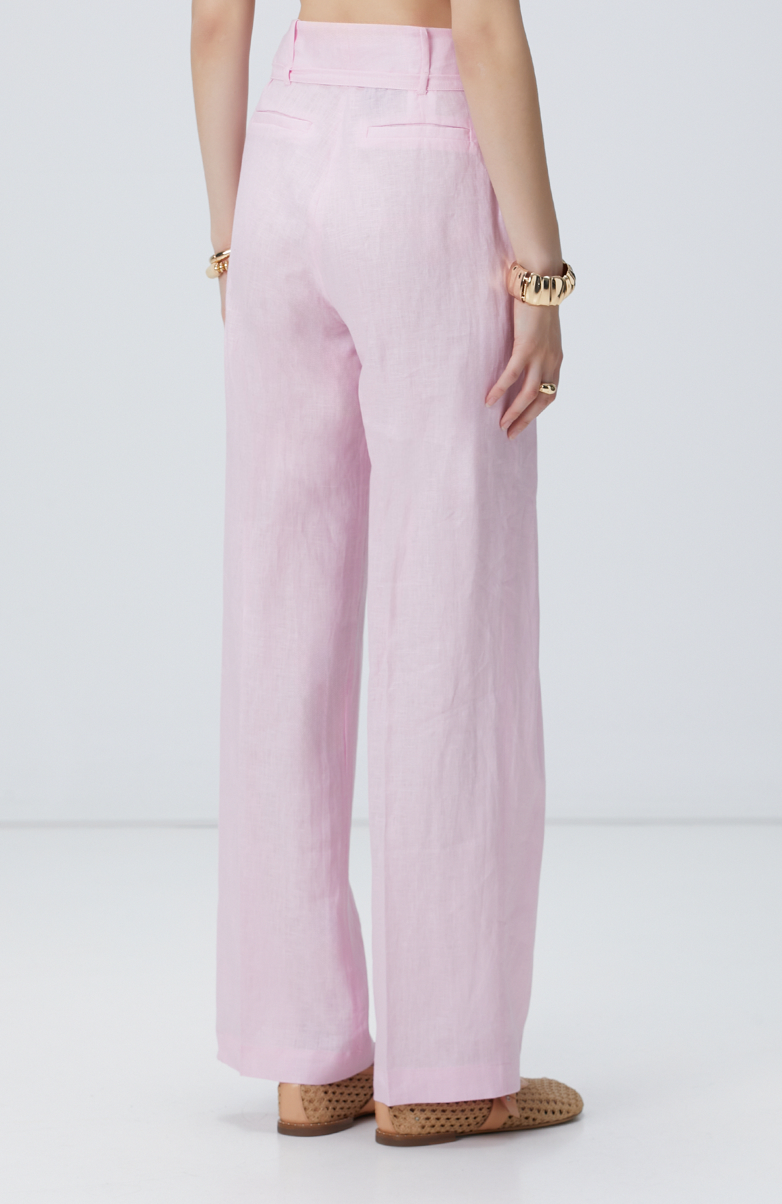 Pembe Keten Pantolon