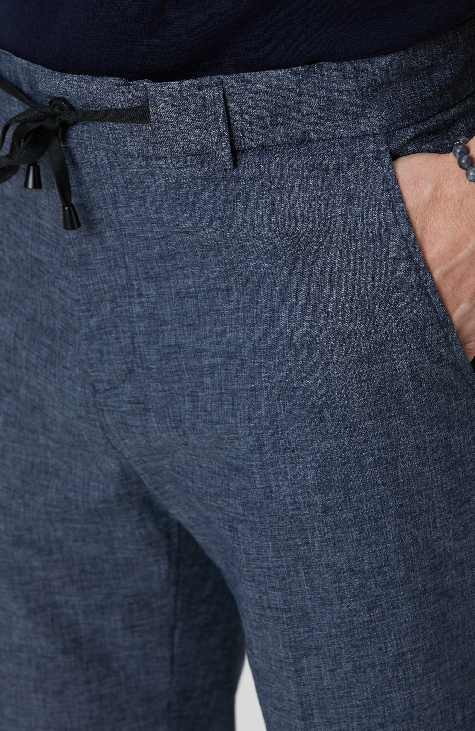 Indigo Keten Karışımlı Takım Elbise