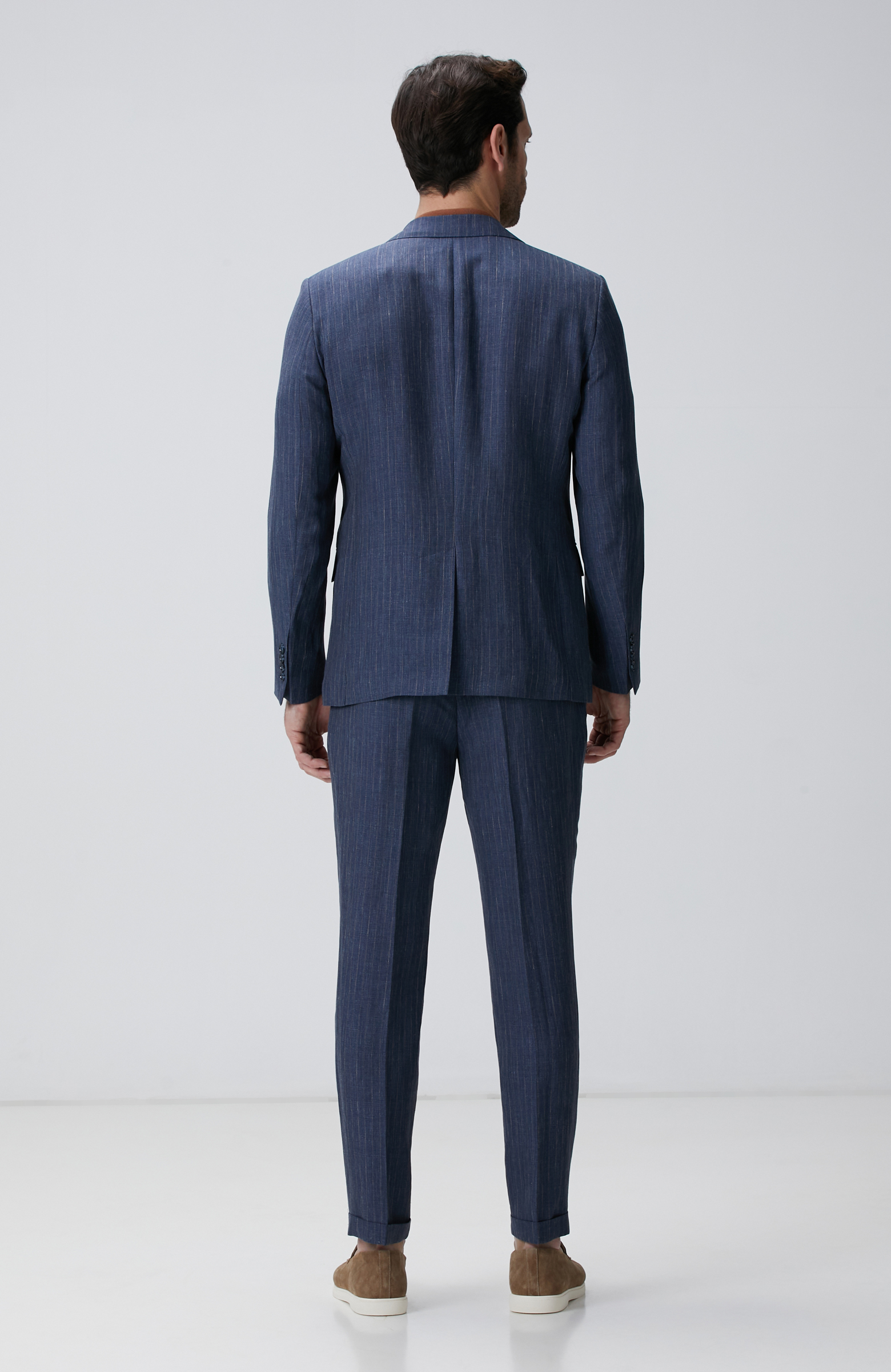 Limited Indigo Keten İpek Karışımlı Takım Elbise