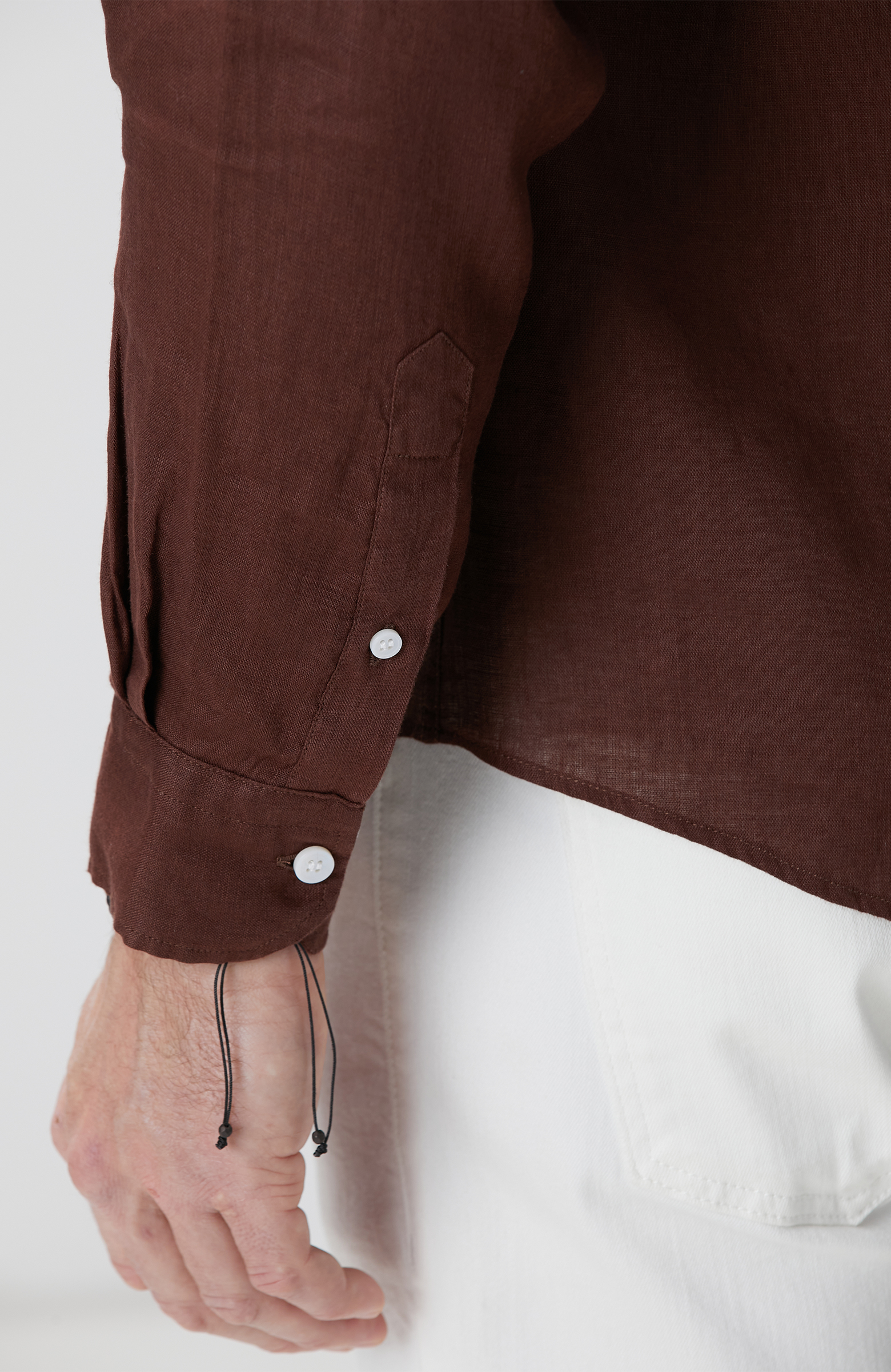 Kahverengi Keten Gömlek