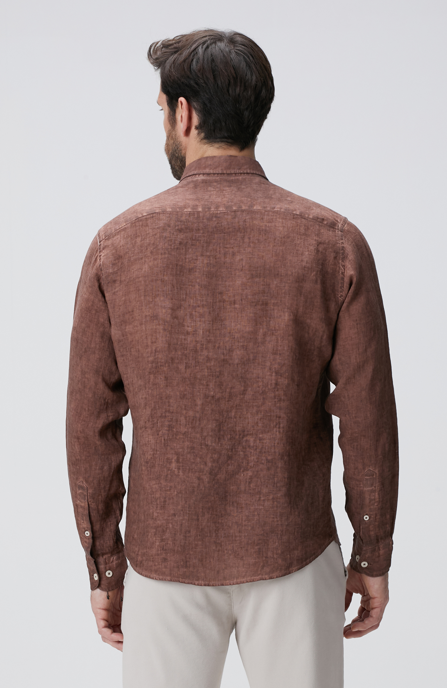 Kahverengi Keten Gömlek