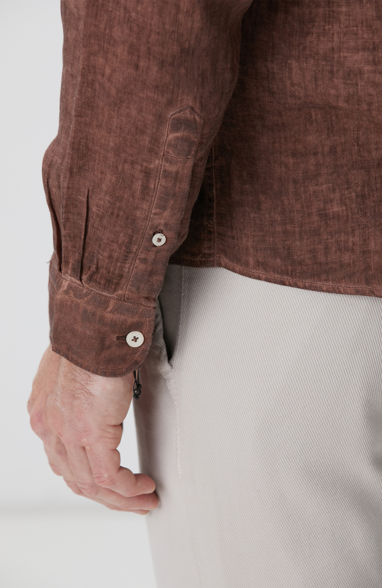 Kahverengi Keten Gömlek