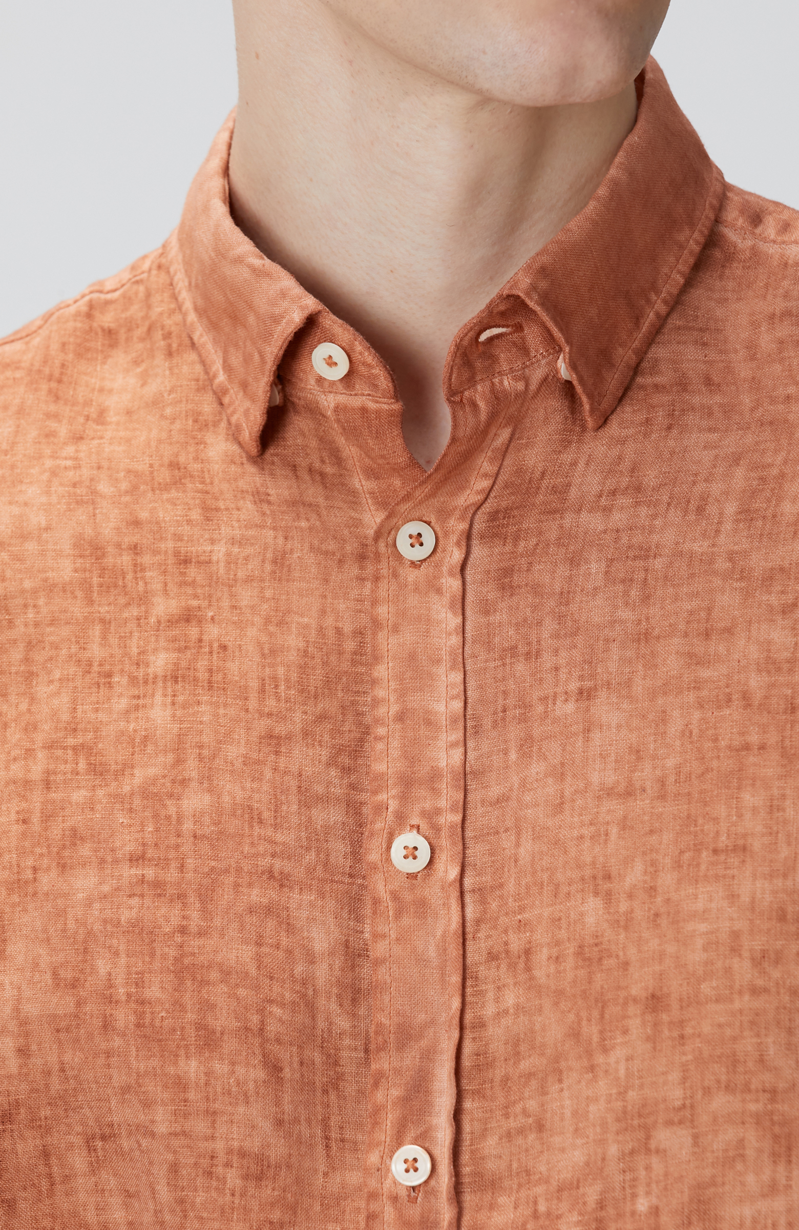 Turuncu Keten Gömlek