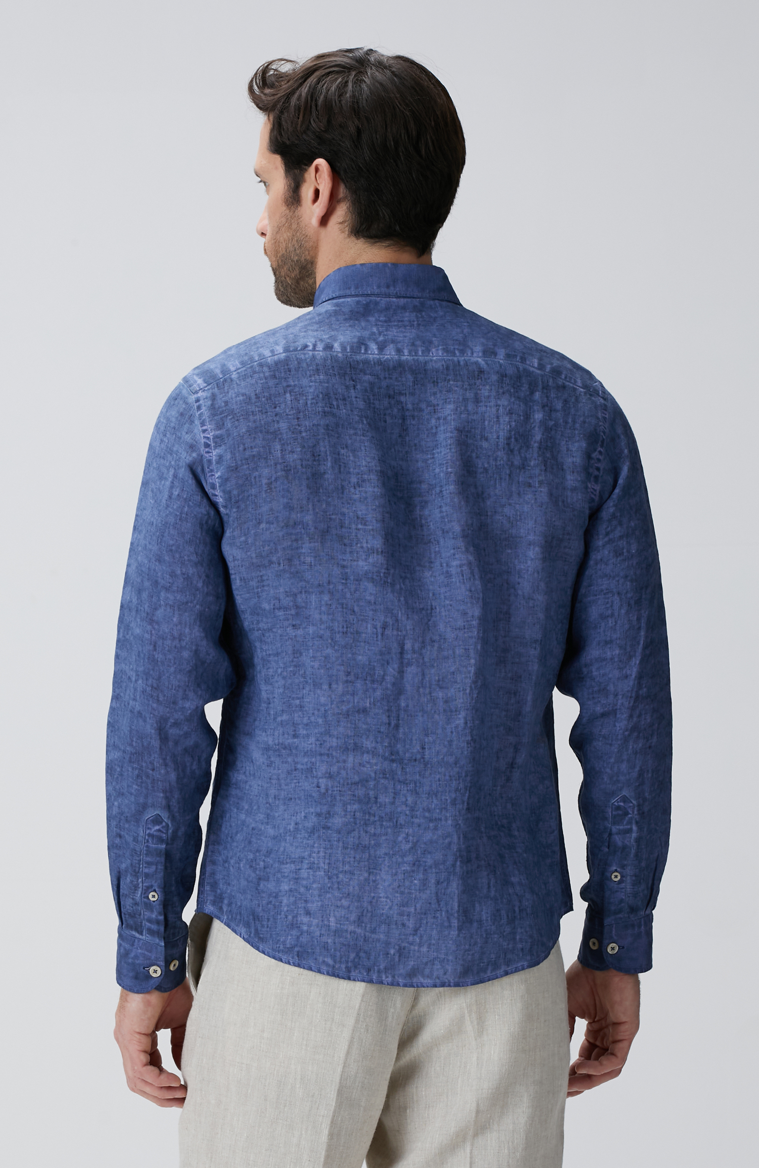 Lacivert Keten Gömlek