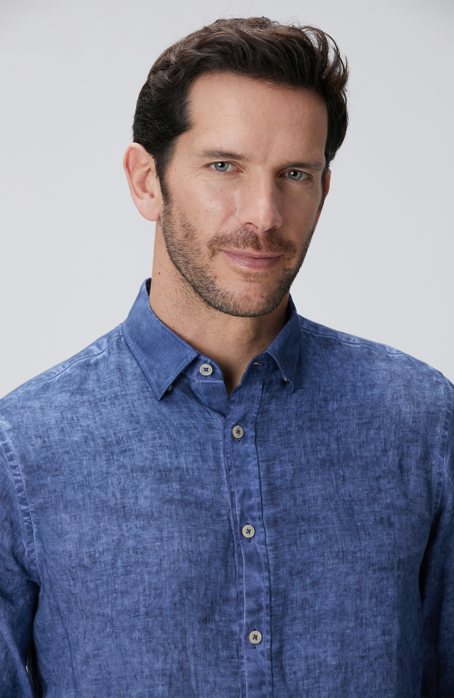 Lacivert Keten Gömlek