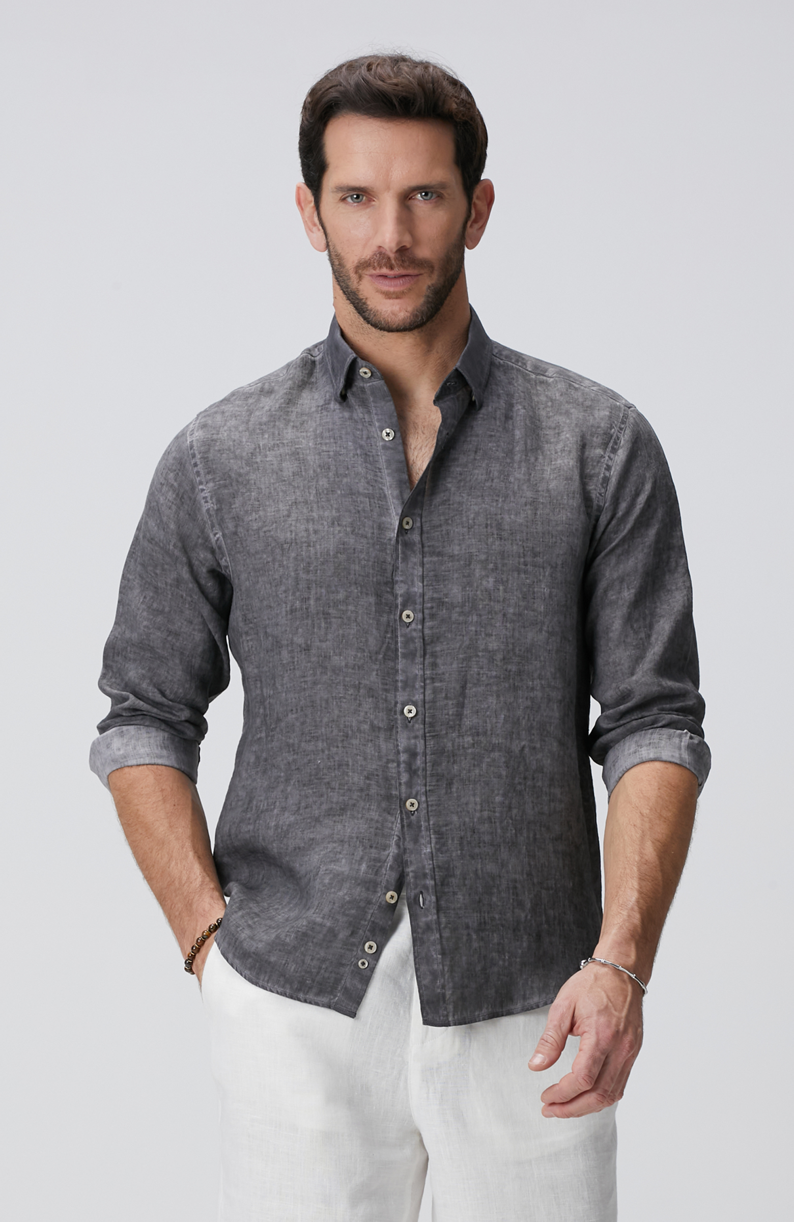 Antrasit Keten Gömlek