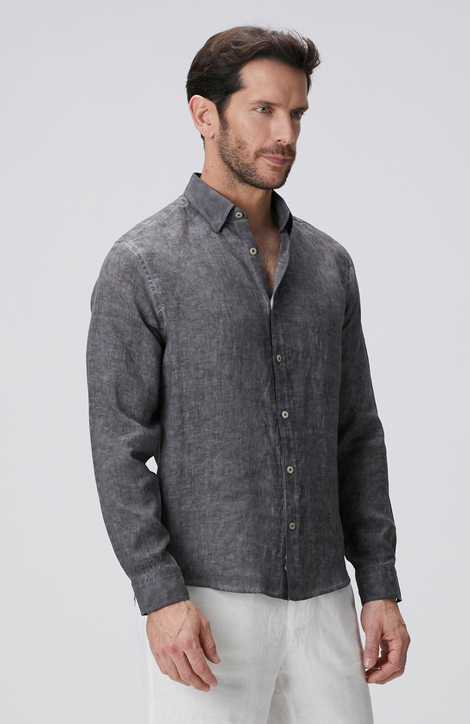 Antrasit Keten Gömlek