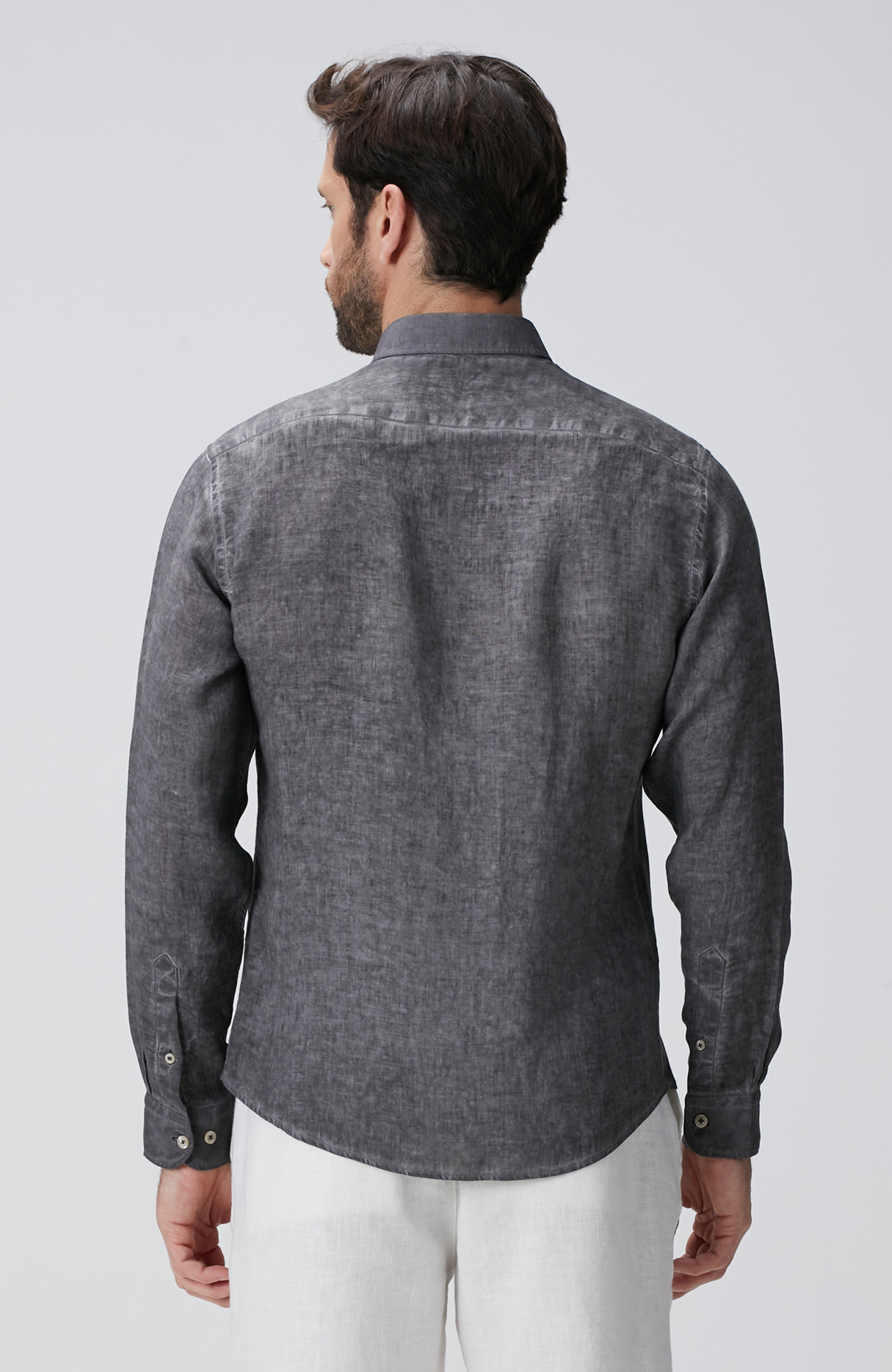 Antrasit Keten Gömlek