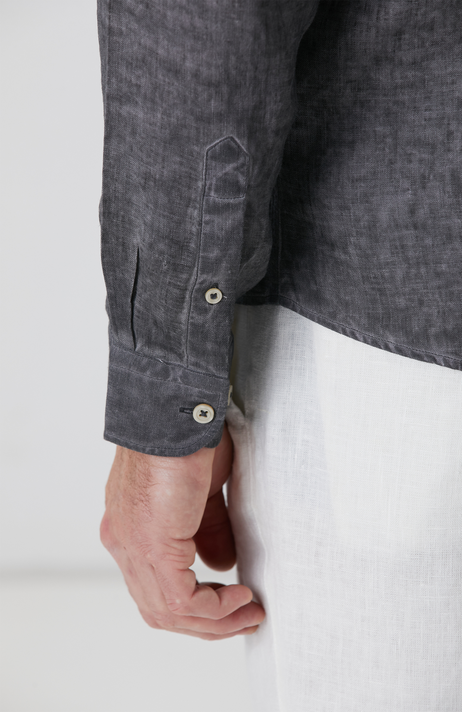 Antrasit Keten Gömlek