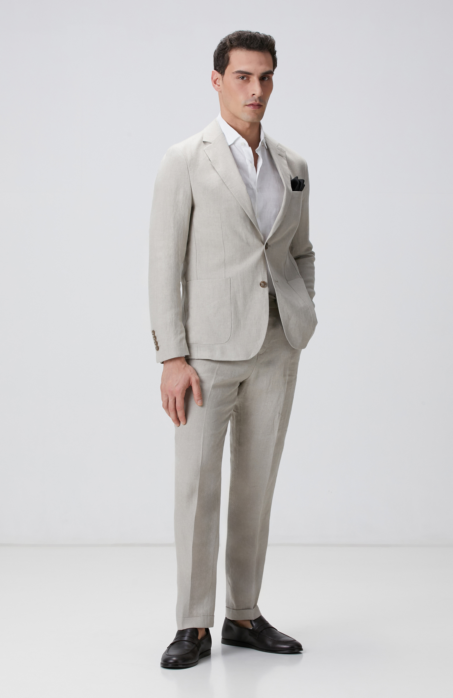 Naturel Keten Takım Elbise