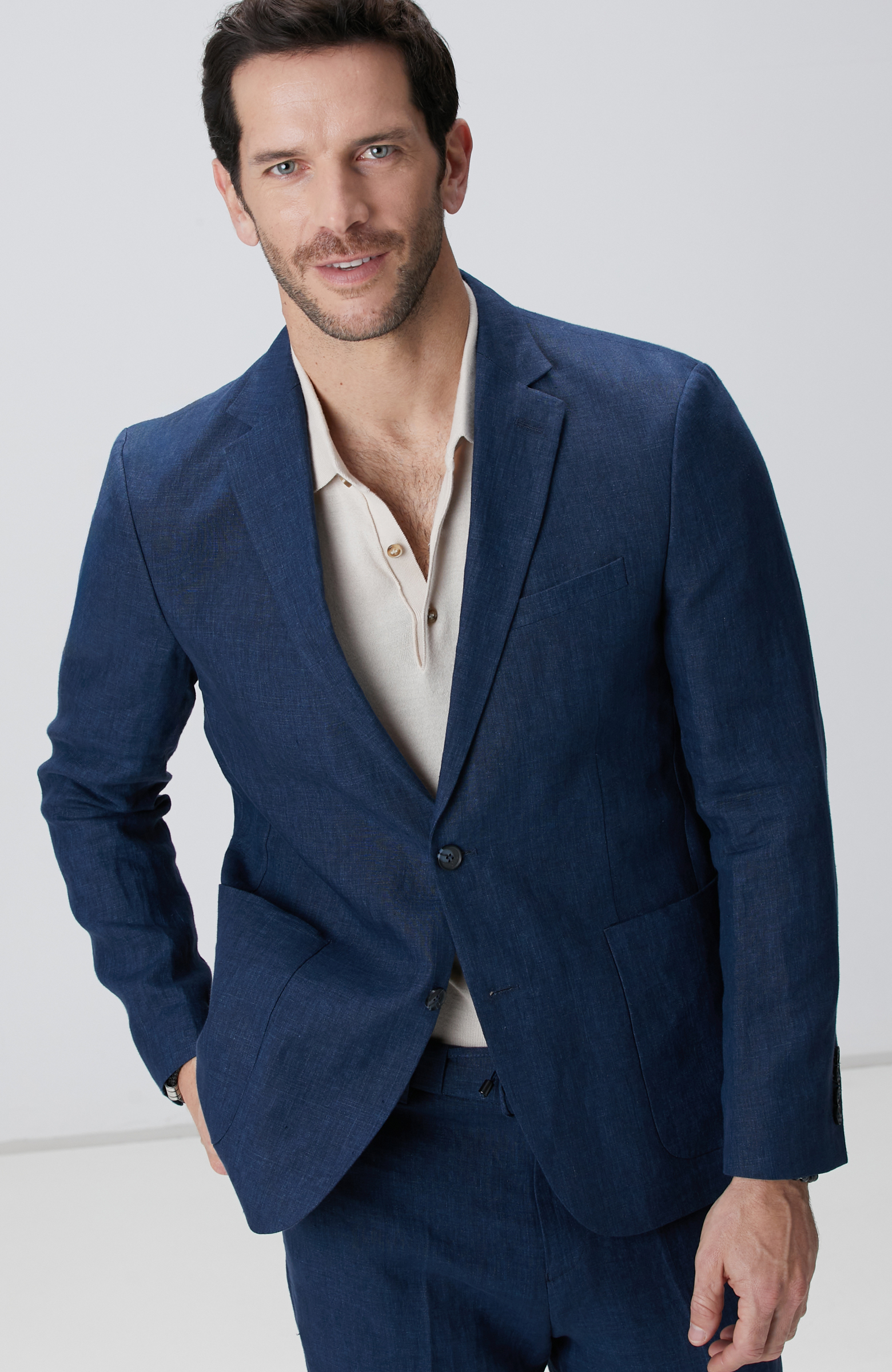 Lacivert Keten Takım Elbise