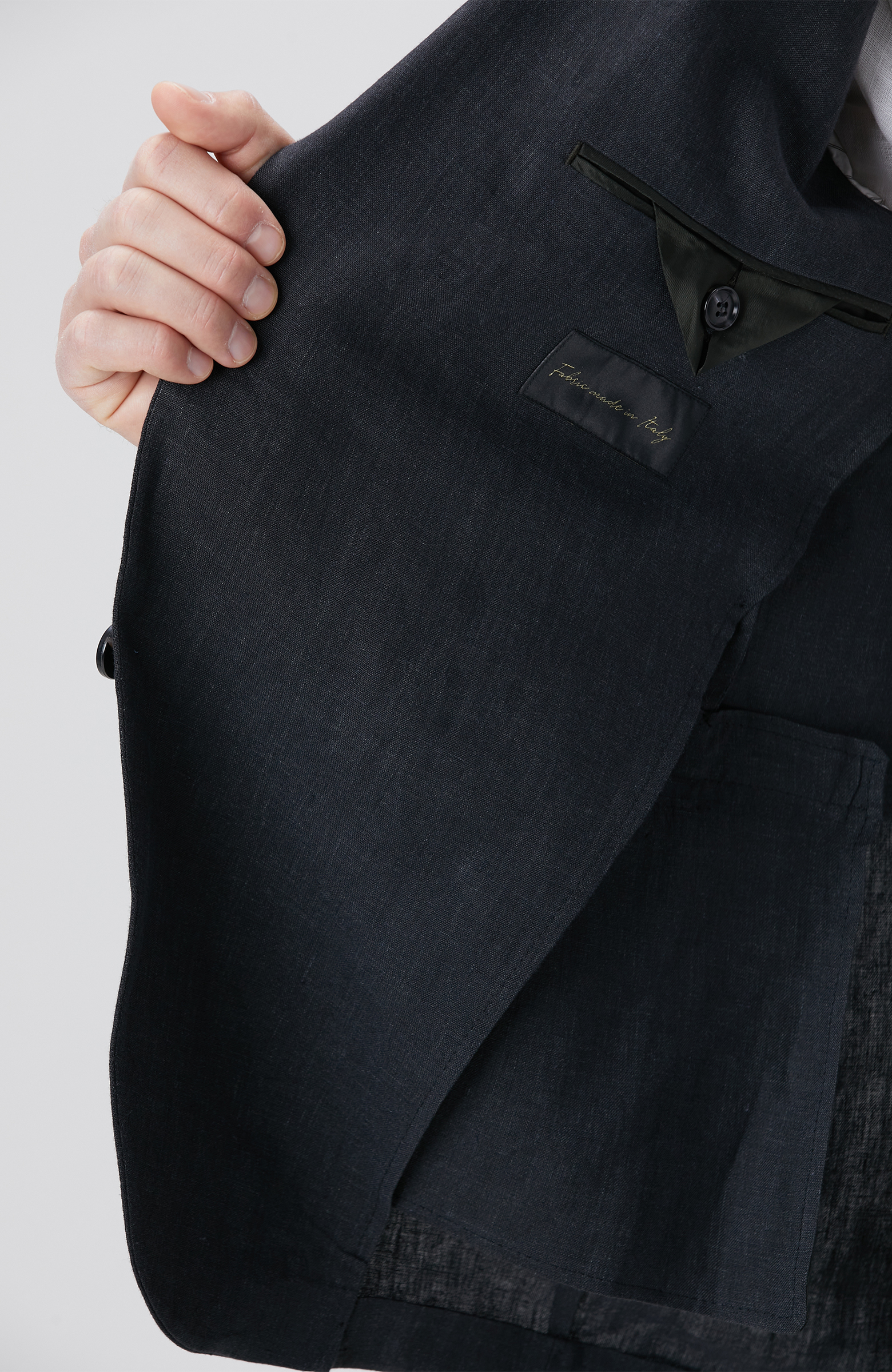 Siyah Keten Takım Elbise